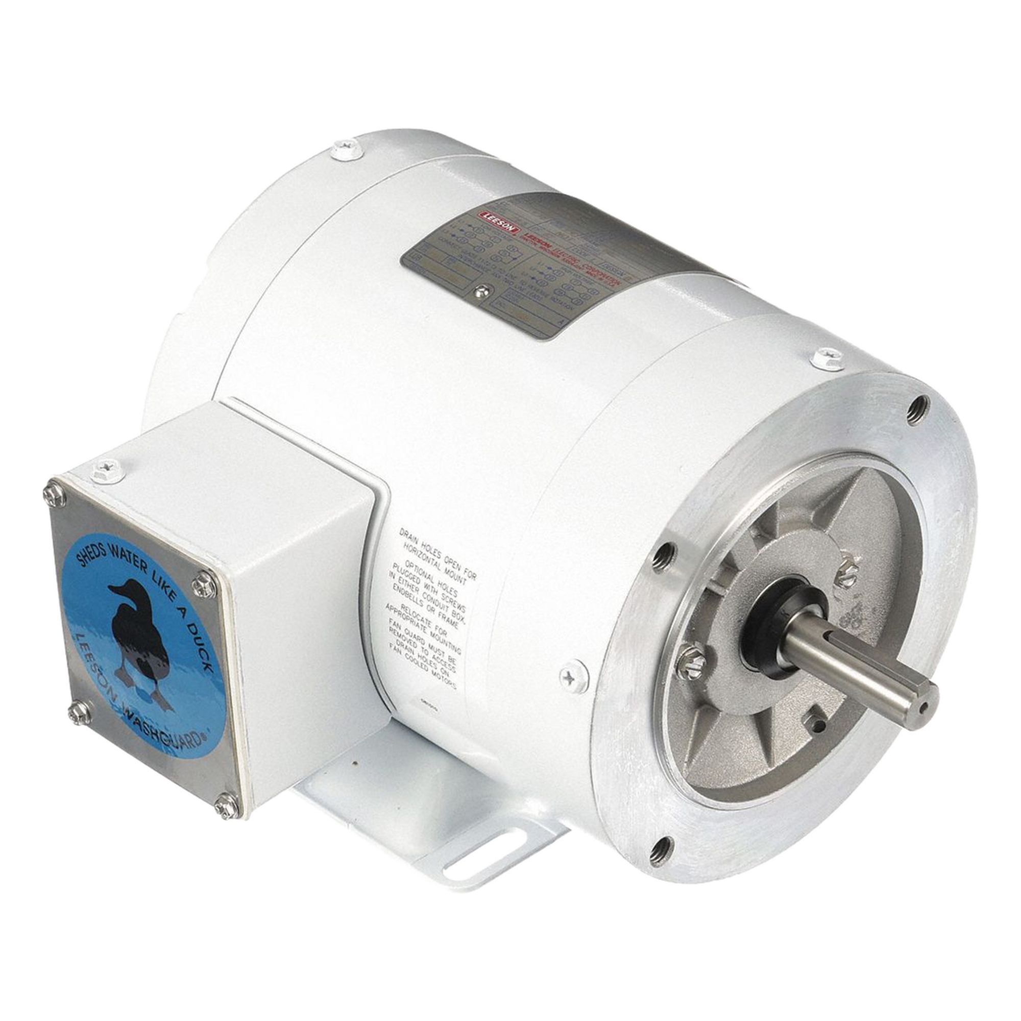 Washdown Motor: Three-Phase, 1/2 hp Horsepower, 1, 725 RPM RPM, 230/460V AC, 56C Frame Size