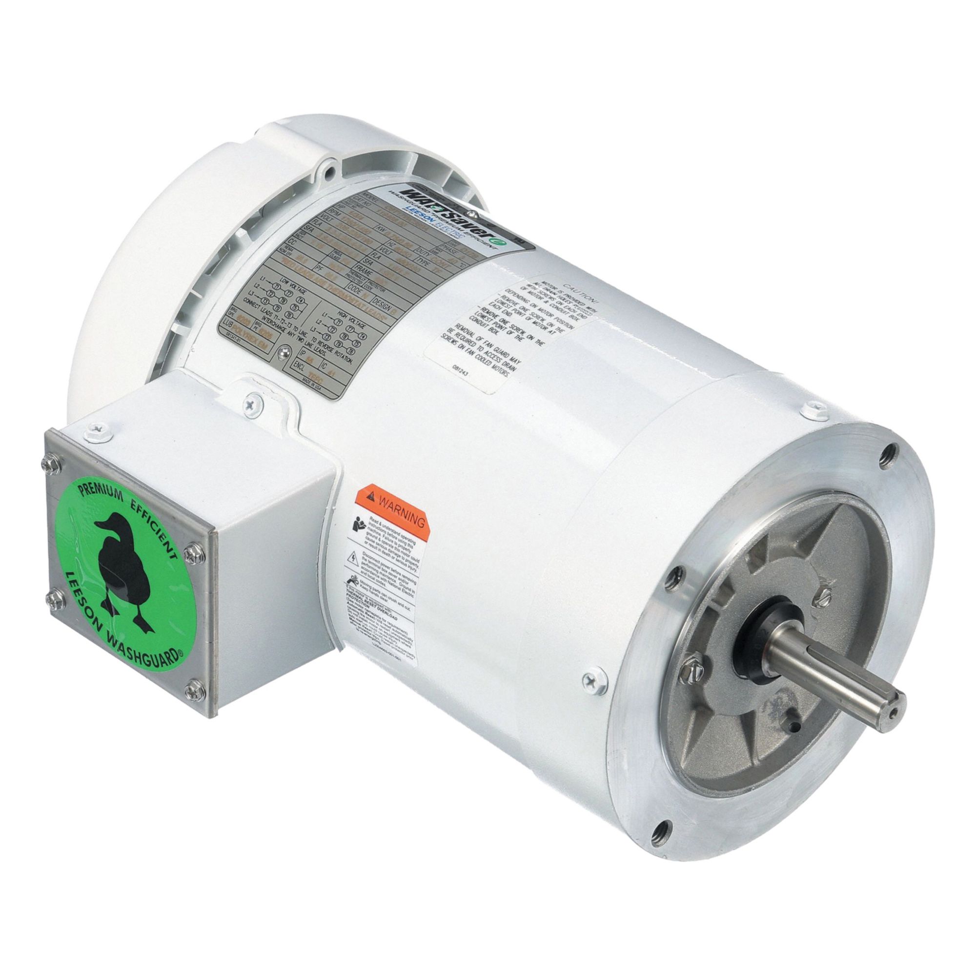 Washdown Motor: Three-Phase, 1 hp Horsepower, 1, 760 RPM RPM, 230/460V AC, 56C Frame Size