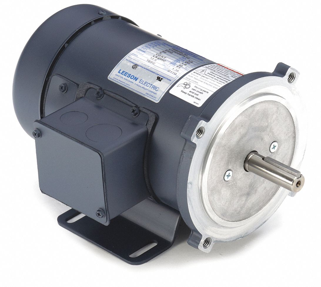 C-Face Rigid Mounting 56C Frame Leeson 098002.00 SCR Rated DC Motor 1750 RPM 1/4HP 90V Voltage 