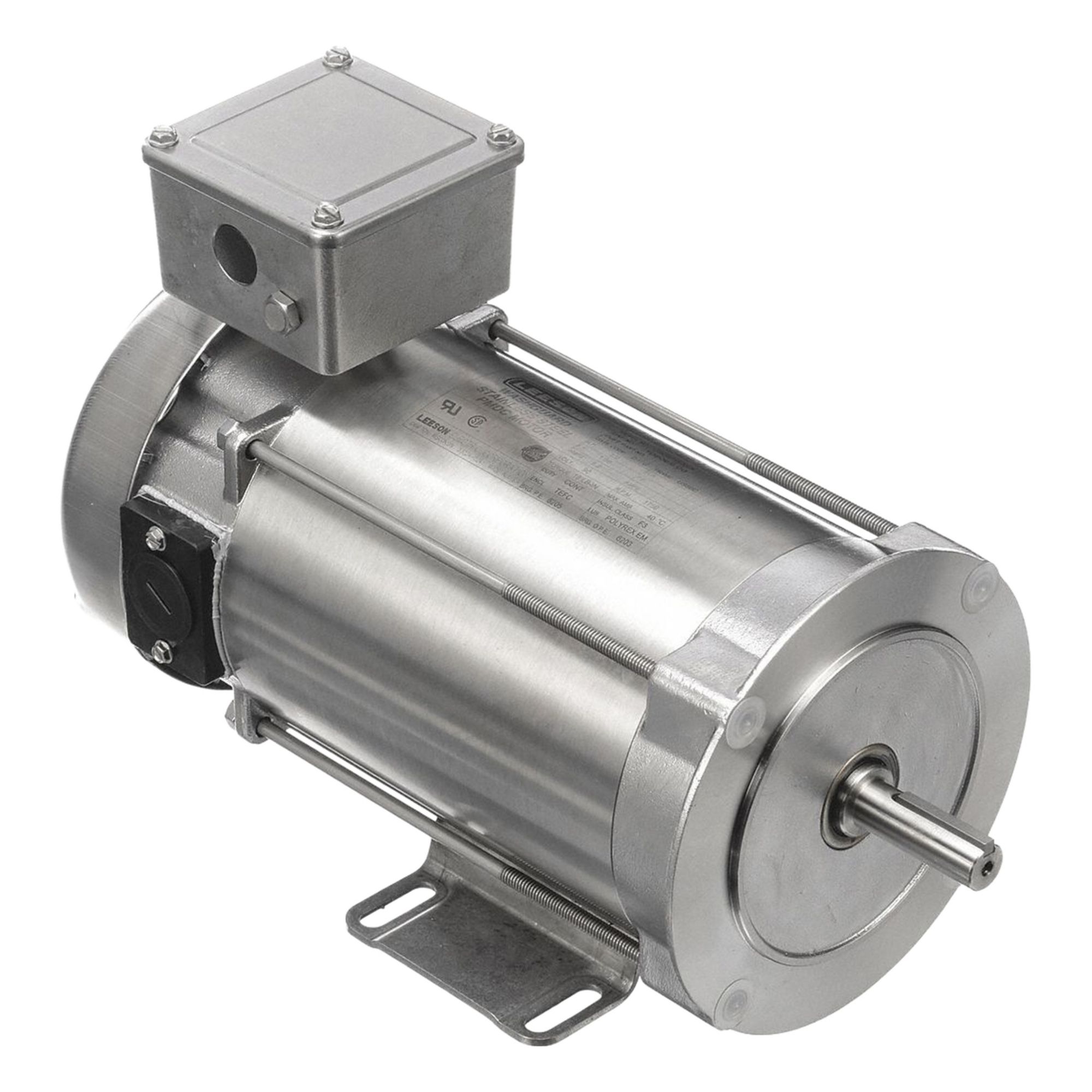 Washdown Motor: 1/2 hp, 1, 750 RPM, 56C Frame Size, Totally Enclosed Fan Cooled, 90V DC