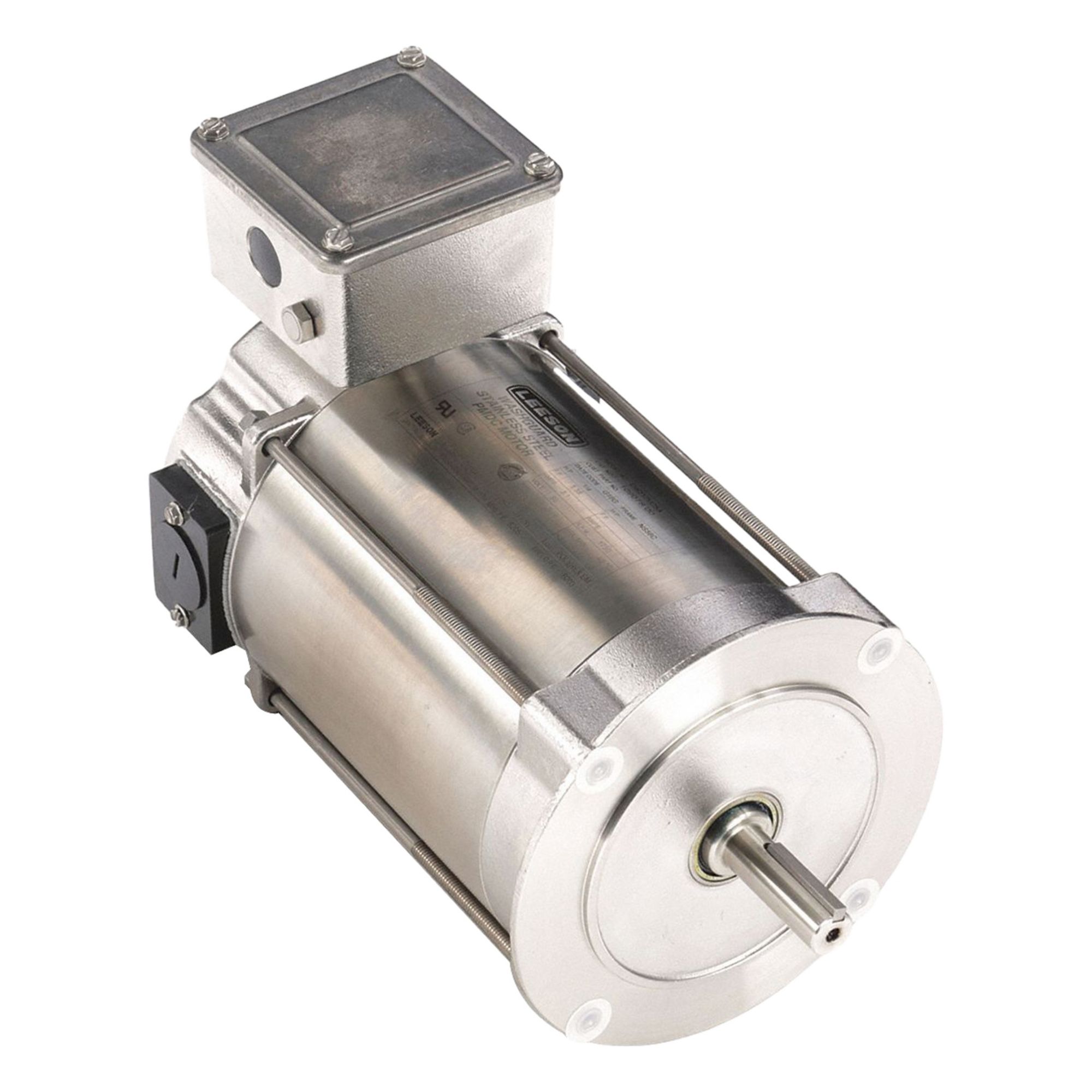 Washdown Motor: 1/4 hp, 1, 750 RPM, 56C Frame Size, Totally Enclosed Non-Ventilated, 90V DC