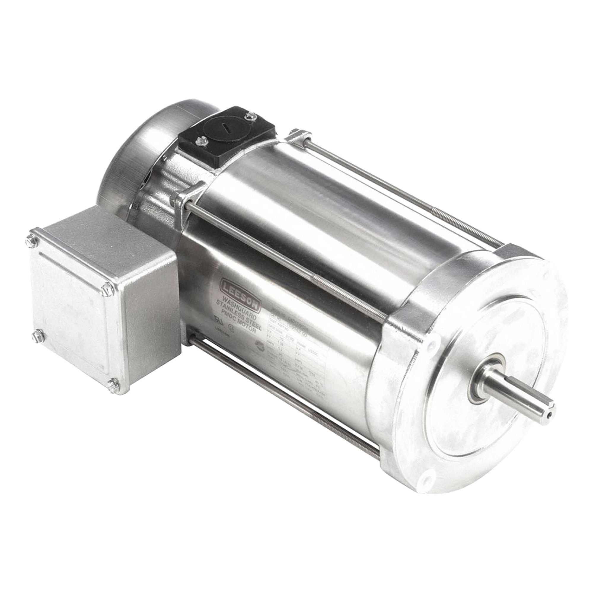 Washdown Motor: 1/2 hp, 1, 750 RPM, 56C Frame Size, Totally Enclosed Fan Cooled, 90V DC