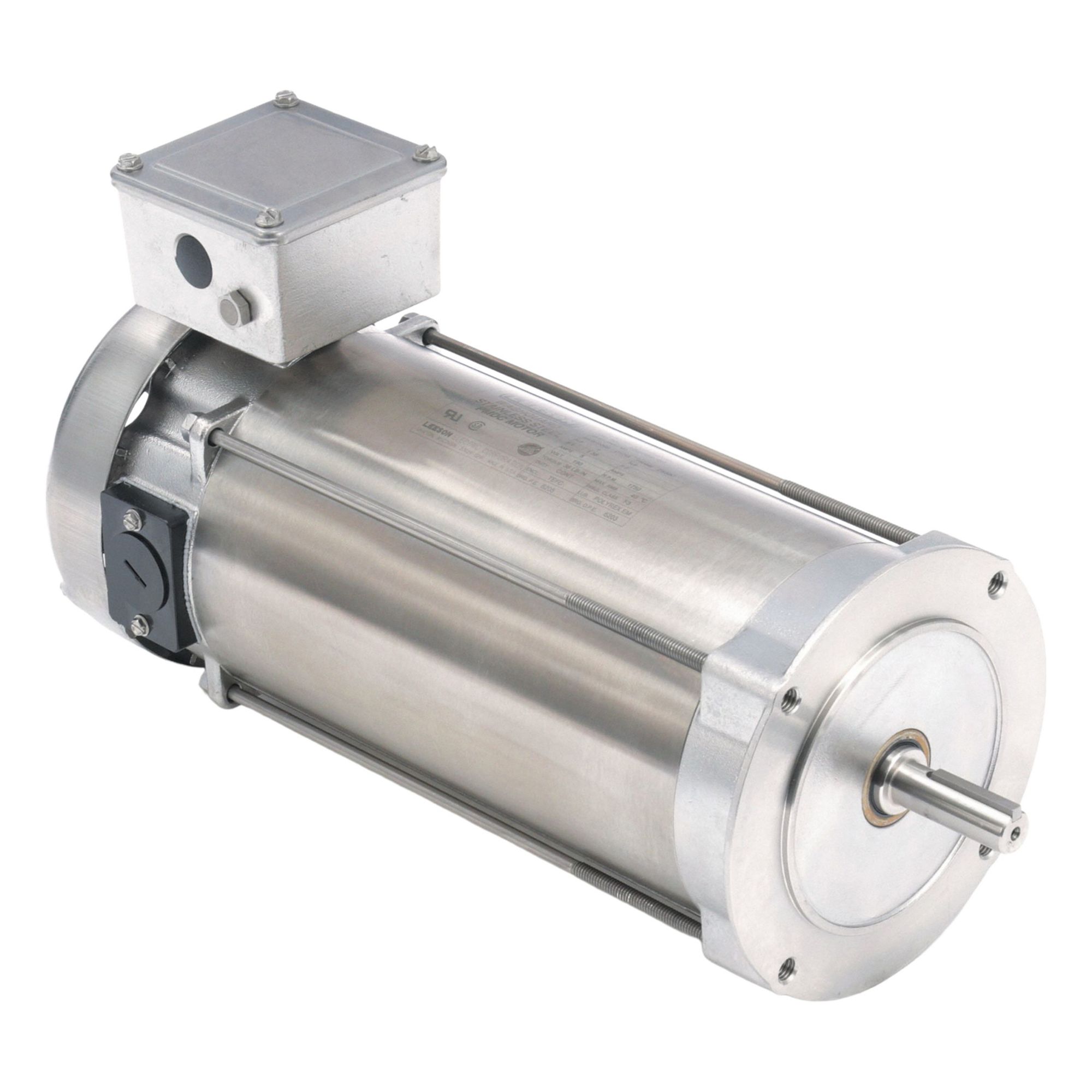 Washdown Motor: 1 hp, 1, 750 RPM, 56C Frame Size, Totally Enclosed Fan Cooled, 180V DC, C-Face