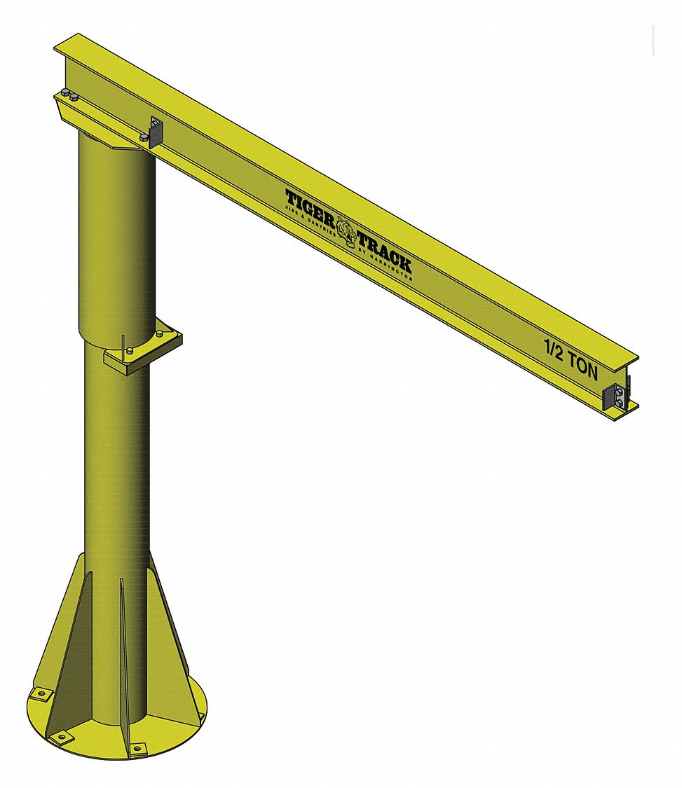 HARRINGTON Manual Base Mounted Jib Crane, 2,000 lb, Height Under Span