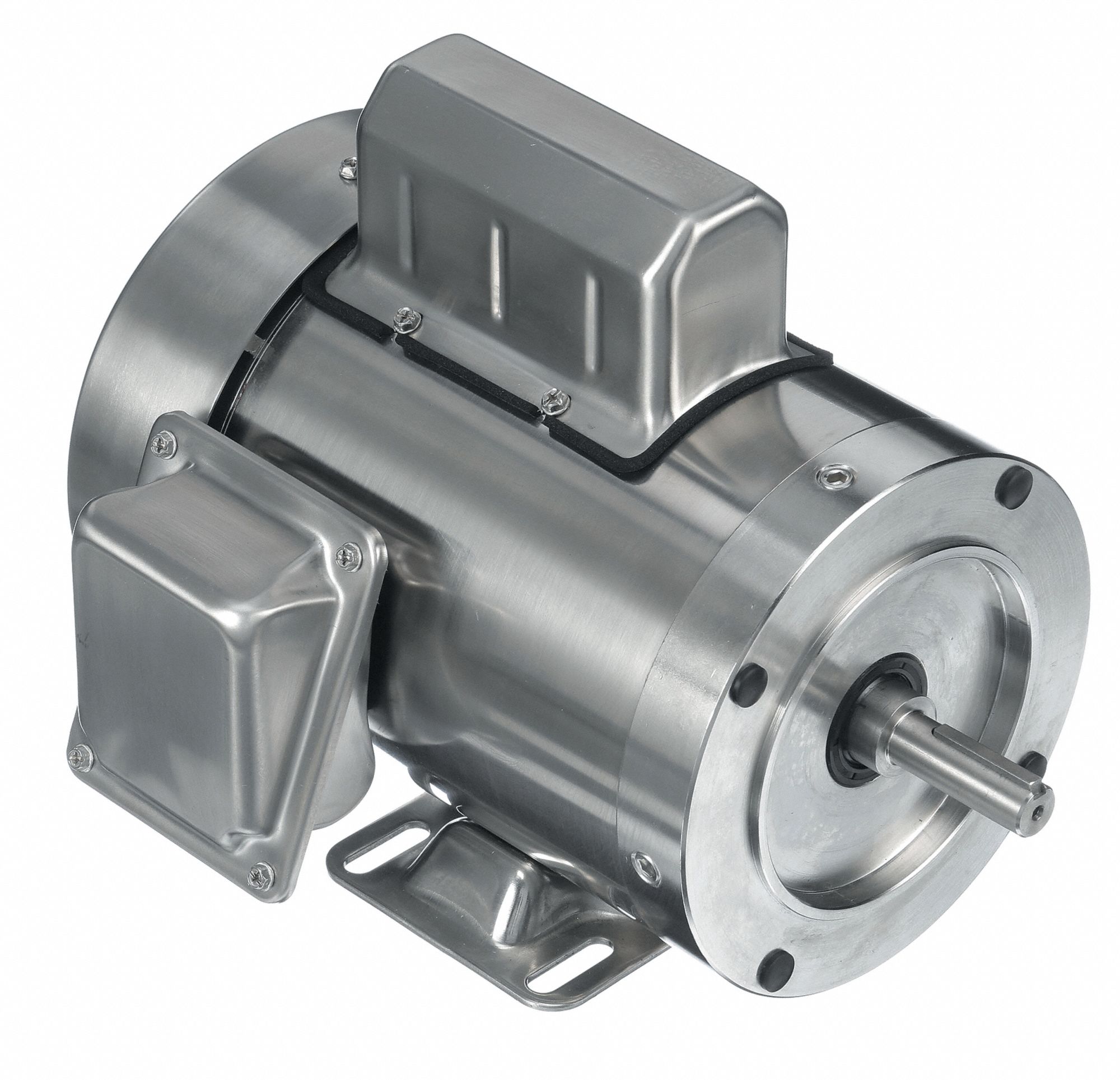 Washdown Motor: Capacitor-Start, 1 hp Horsepower, 1, 725 RPM RPM, 115/230V AC, 56C Frame Size