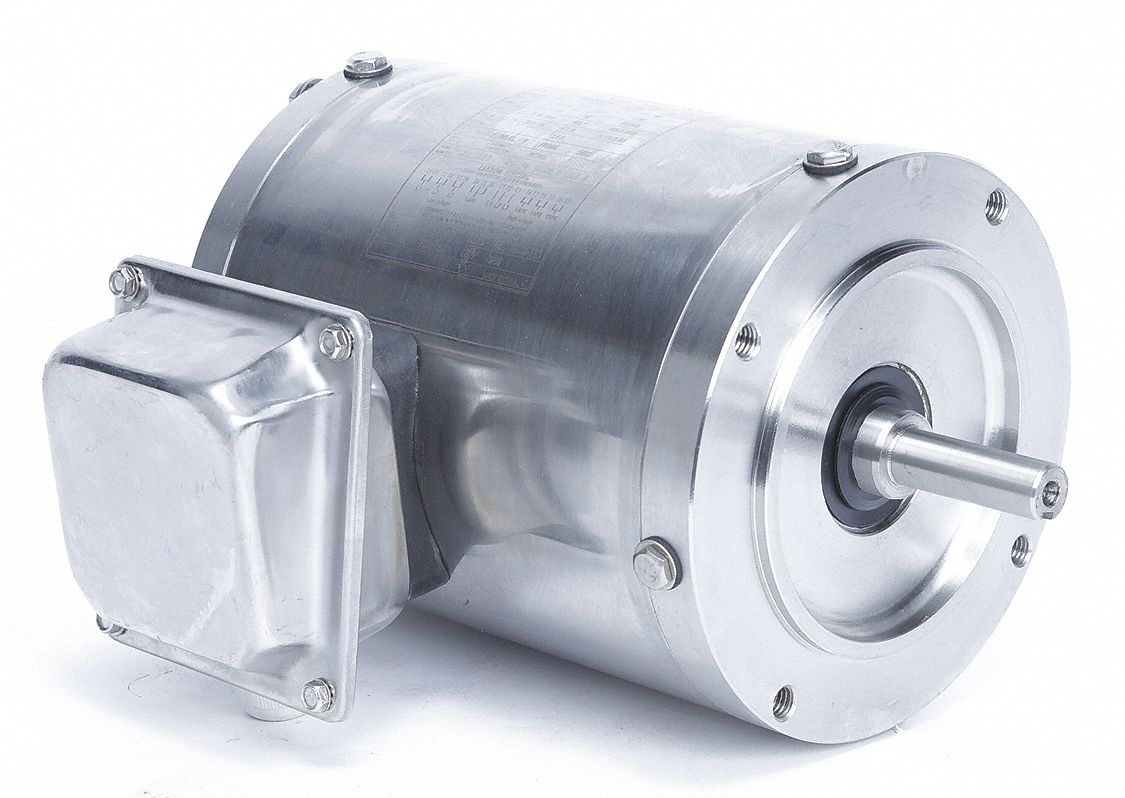 Washdown Motor: Three-Phase, 3/4 hp Horsepower, 1, 740 RPM RPM, 230/460V AC, 56C Frame Size