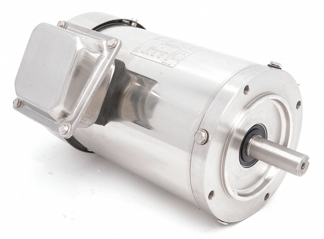 Washdown Motor: Three-Phase, 2 hp Horsepower, 1, 750 RPM RPM, 208-230/460V AC, 2 in Shaft Lg