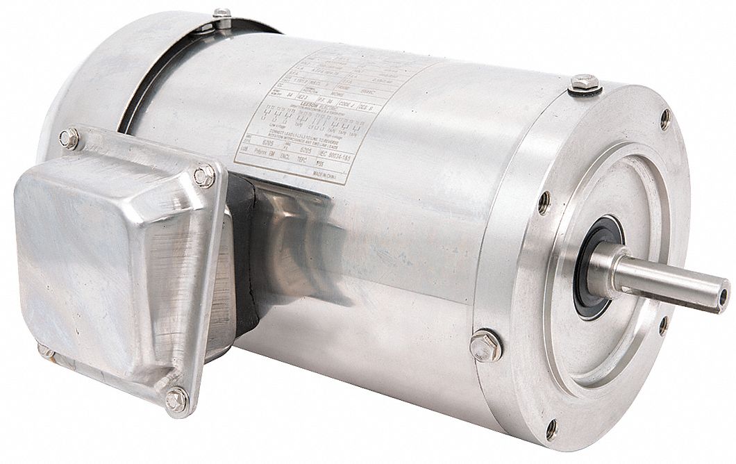 Washdown Motor: Three-Phase, 2 hp Horsepower, 3, 450 RPM RPM, 230/460V AC, 56HC Frame Size