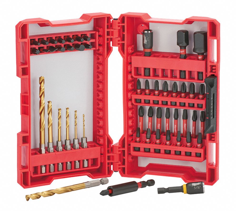 MILWAUKEE 50Piece Screwdriver Bit Set, 1/4 in Hex Shank Size 48ZJ62