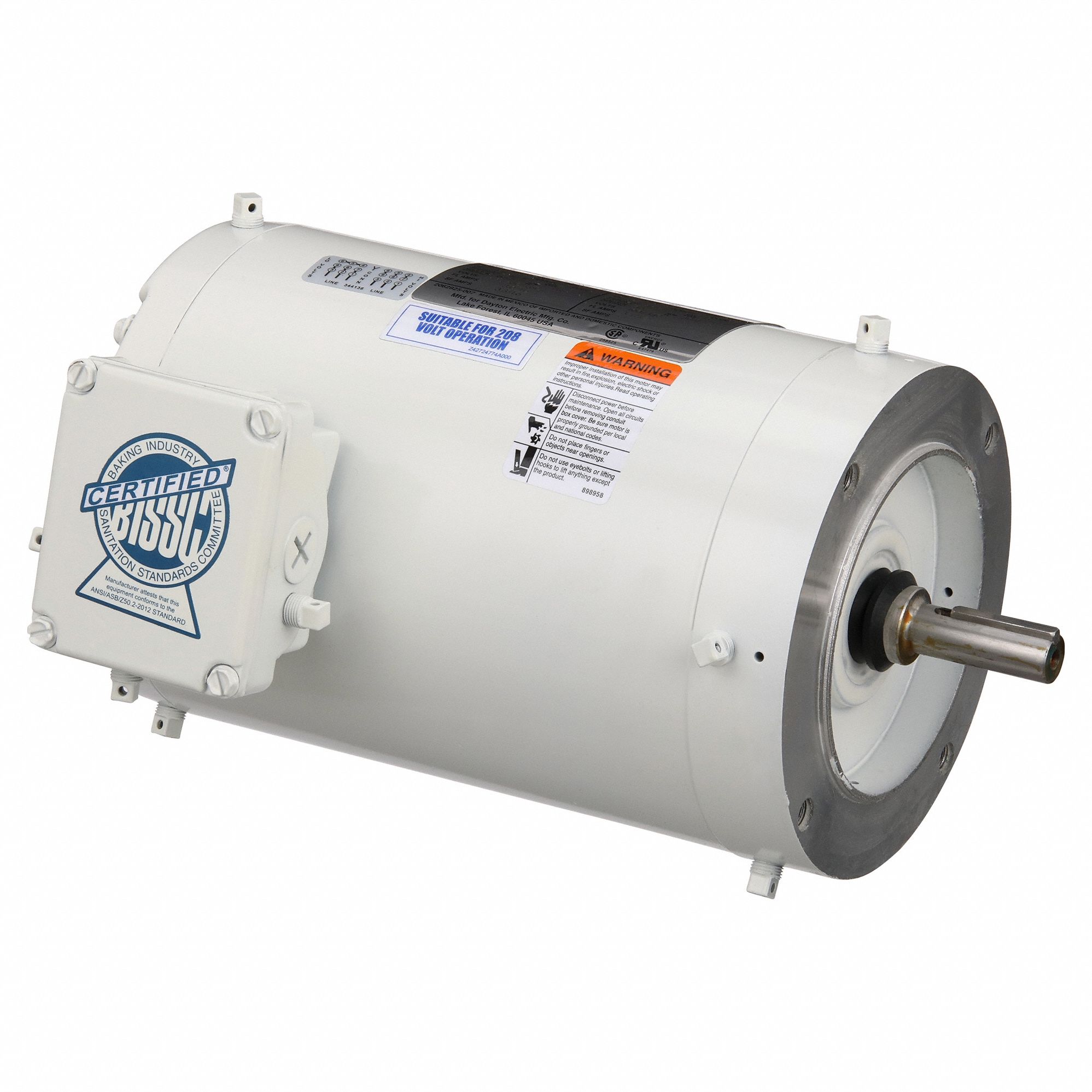 Washdown Motor: Three-Phase, 1 hp Horsepower, 1, 750 RPM RPM, 230/460V AC, 56C Frame Size