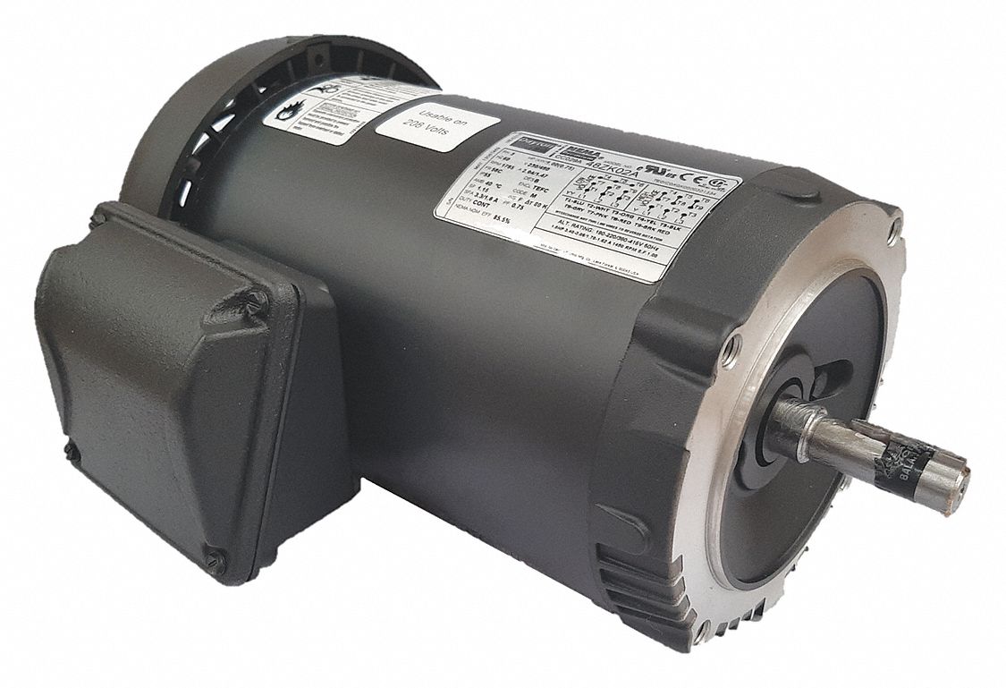 DAYTON General Purpose Motor: Totally Enclosed Fan-Cooled, Face Mount, 1  HP, 1,765 Nameplate RPM