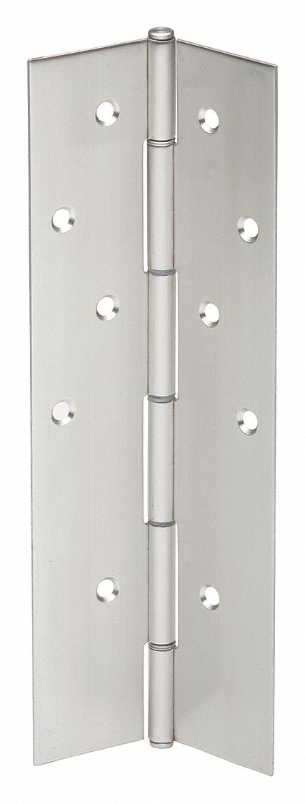 Piano Hinge: Stainless Steel, 83 in Leaf Ht, 1 3/4 in Leaf Wd, Screw-On