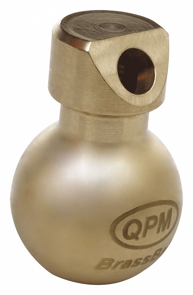 Coolant Nozzle: BrassBall, Brass, 0.16 in Orifice Dia., 500 Max. PSI, 7/8 in Lg, 5 PK
