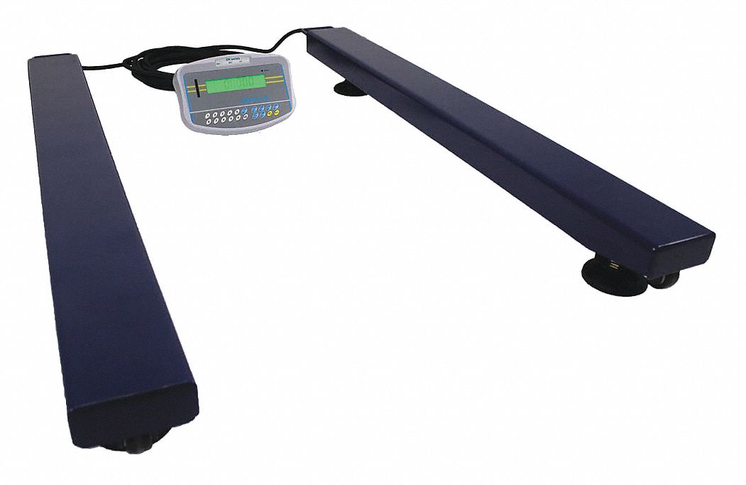 Pallet Beam Scale: 2, 200 lb Wt Capacity, 52 3/8 in Weighing Surface Dp, 0.5 lb/0.2 kg