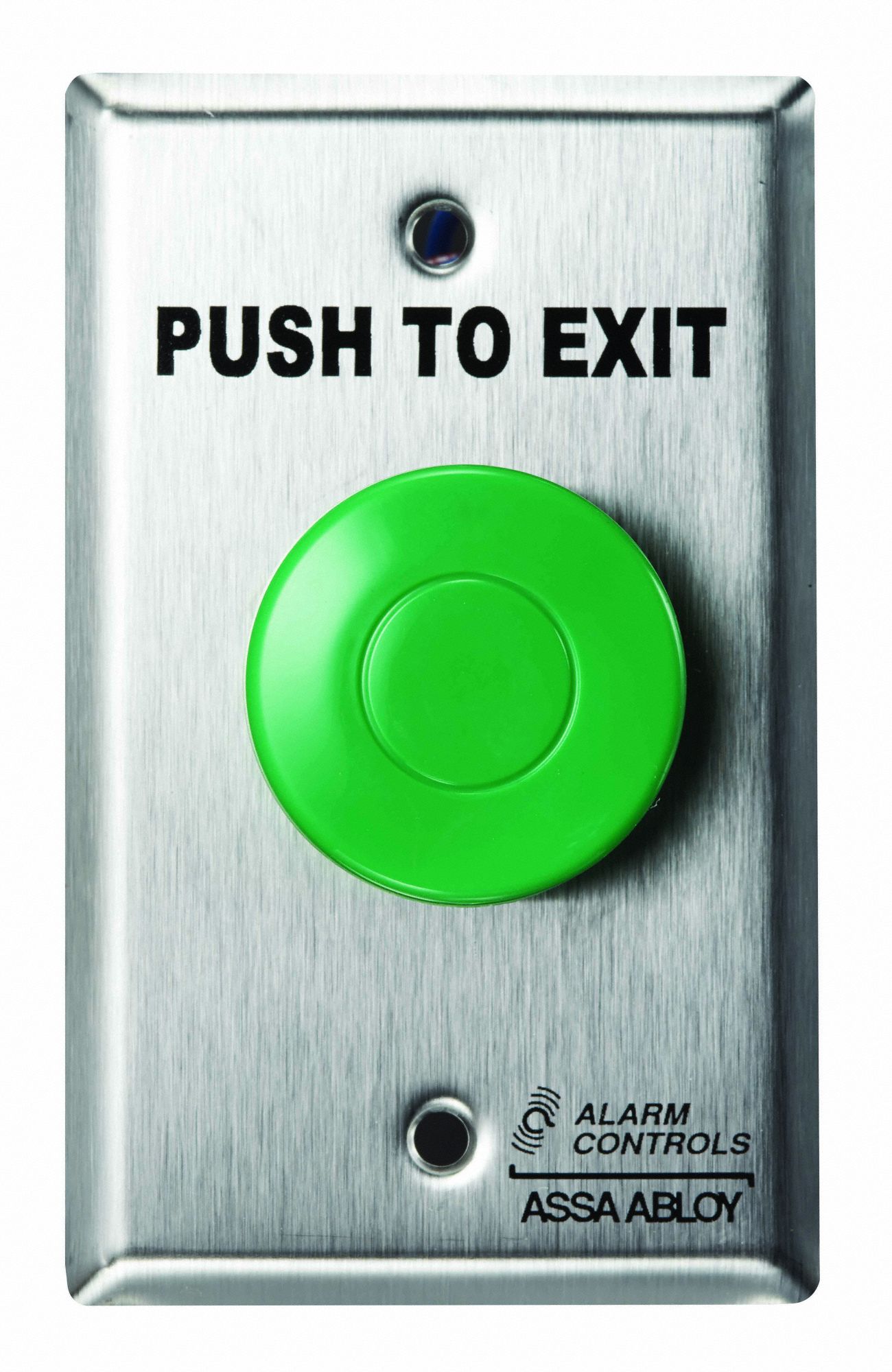 Exit Push Button, Green/Silver, Plastic