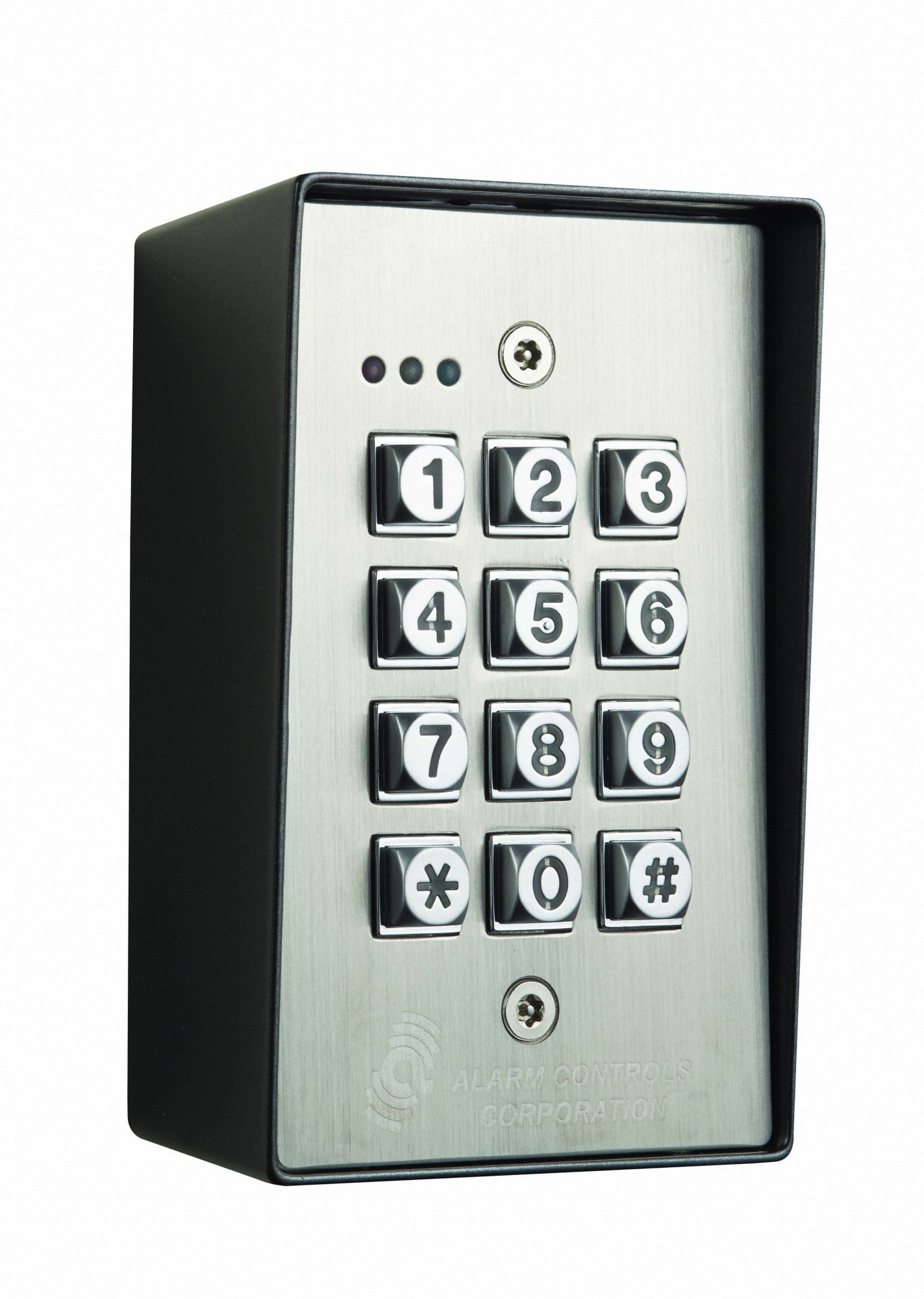 ALARM CONTROLS Access Control Keypad: Keypad, Stainless Steel, 4 7/8 in Ht,  3 1/8 in Wd, 12 Keys