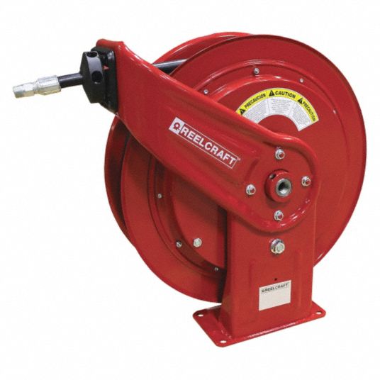 Reelcraft HD74075 Ohp Spring Return Hose Reel, 1/4 MNPT, 75 ft