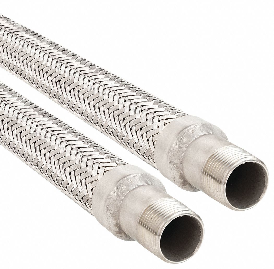 2 in Hose Inside Dia., 13 in Dynamic Min. Bend Radius (In.), Flexible Metal Hose Assembly