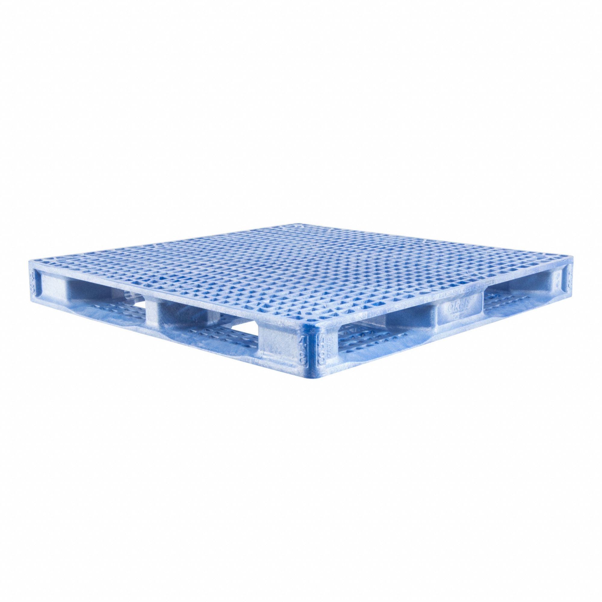 Pallet: Stackable, 48 in Overall Lg, 48 in Overall Wd, HDPE, 30, 000 lb Static Load Capacity, Blue