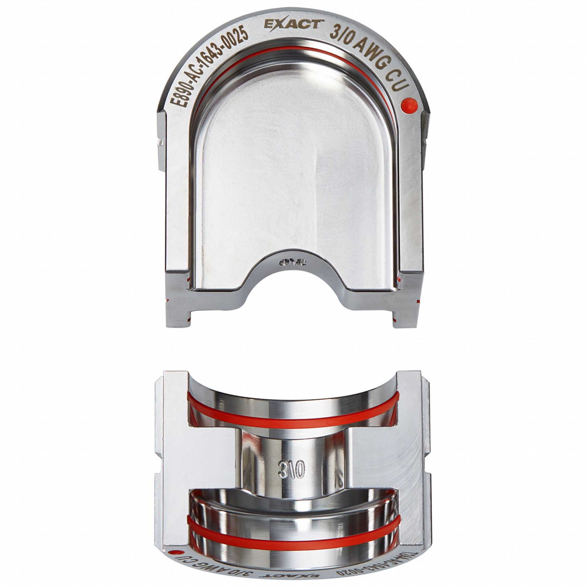 Upper and Lower Crimping Die: 3/0 AWG, U Style Dies, For Use With 2779-22, 2 Sizes