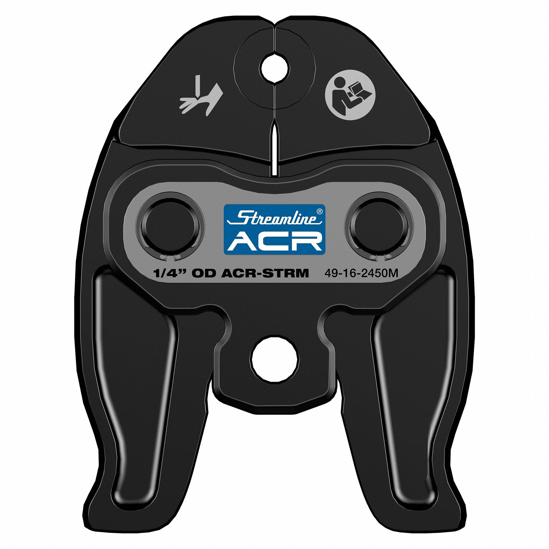 Press Jaw: 1/4 in Pipe, Copper, For ACR Press, Compact Tool Types