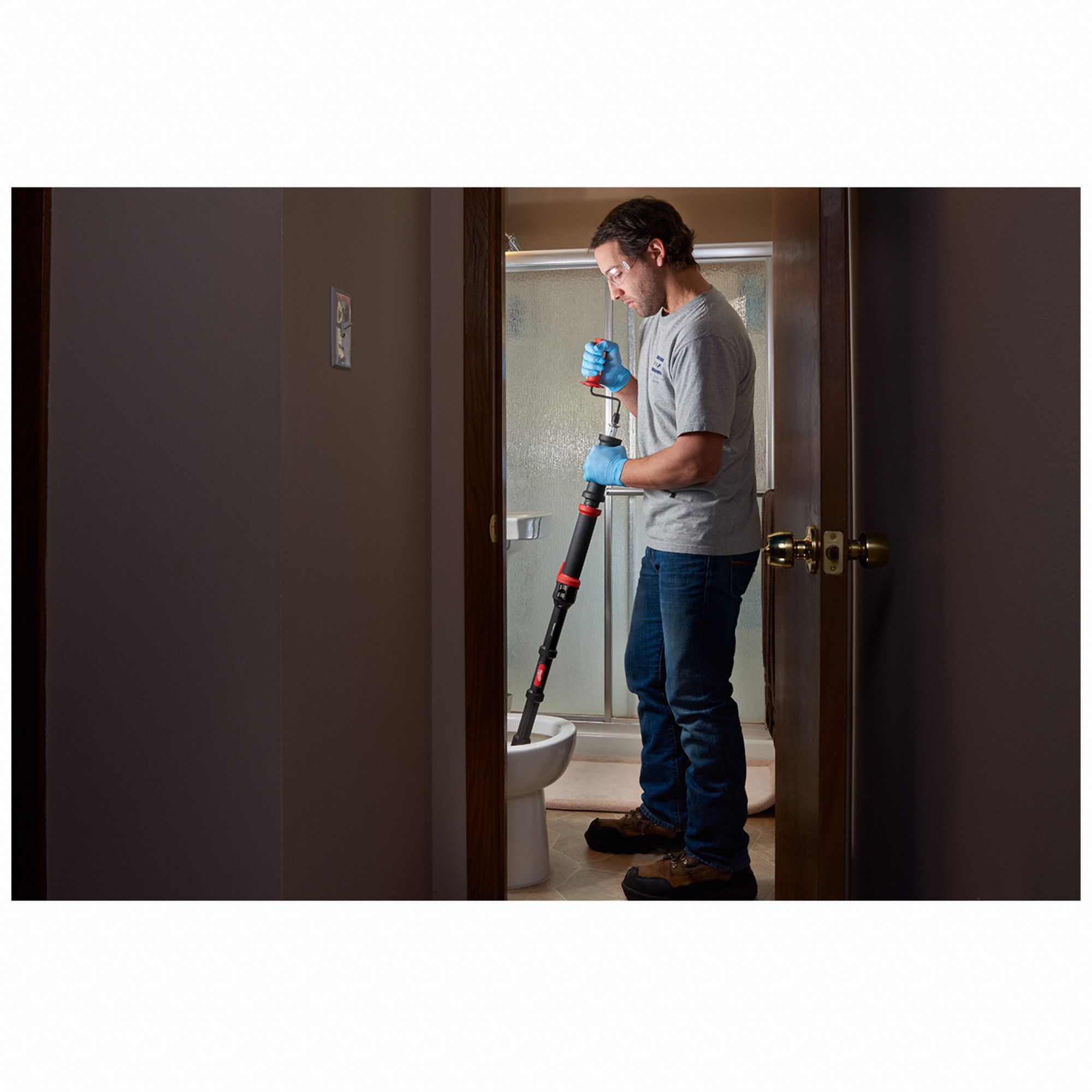 MILWAUKEE Closet Auger: 6 ft Cable Lg, Telescoping Extension, 1/2 in