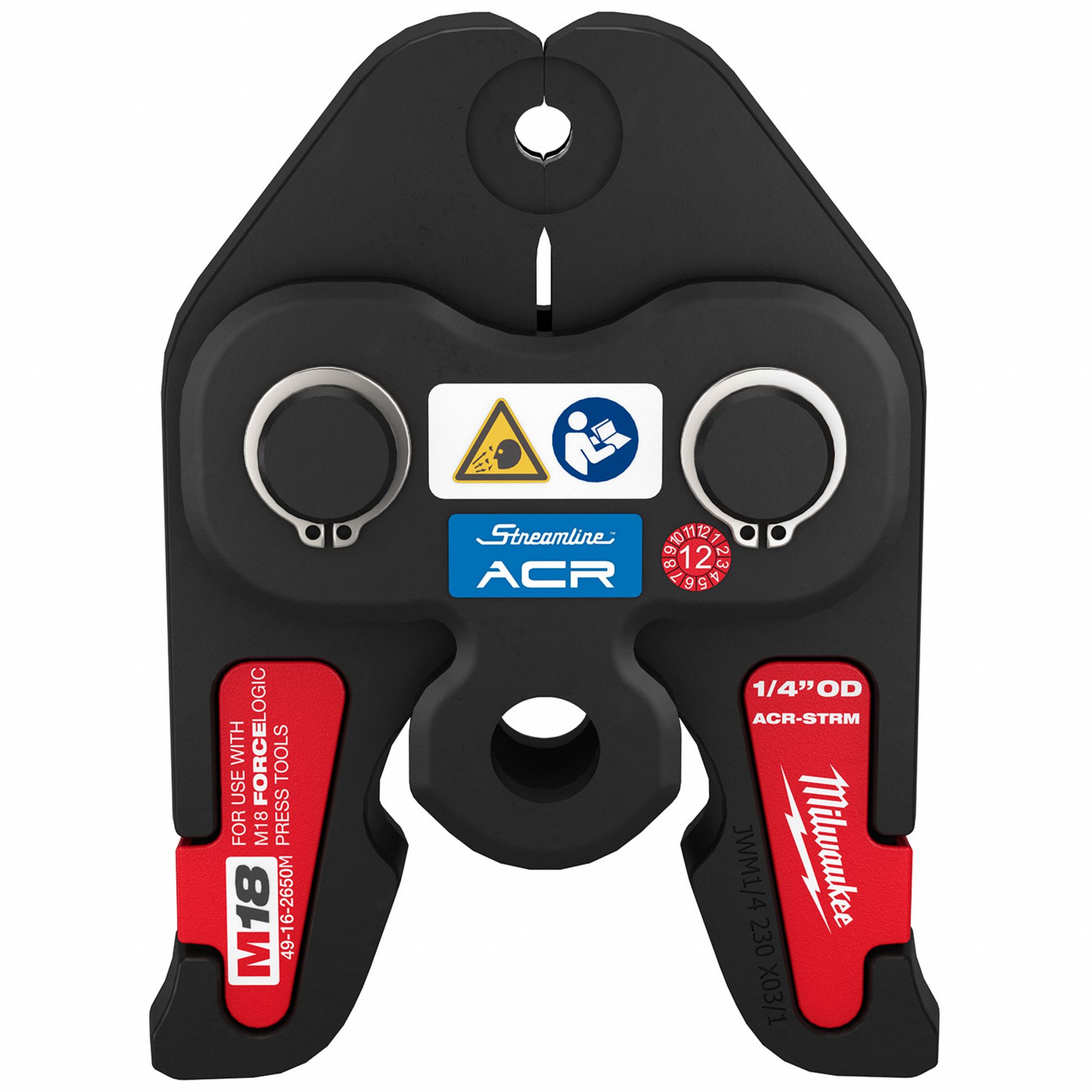 Press Jaw: 1/4 in Pipe, Copper (HVAC), For Streamline ACR, Extended/Std Tool Types