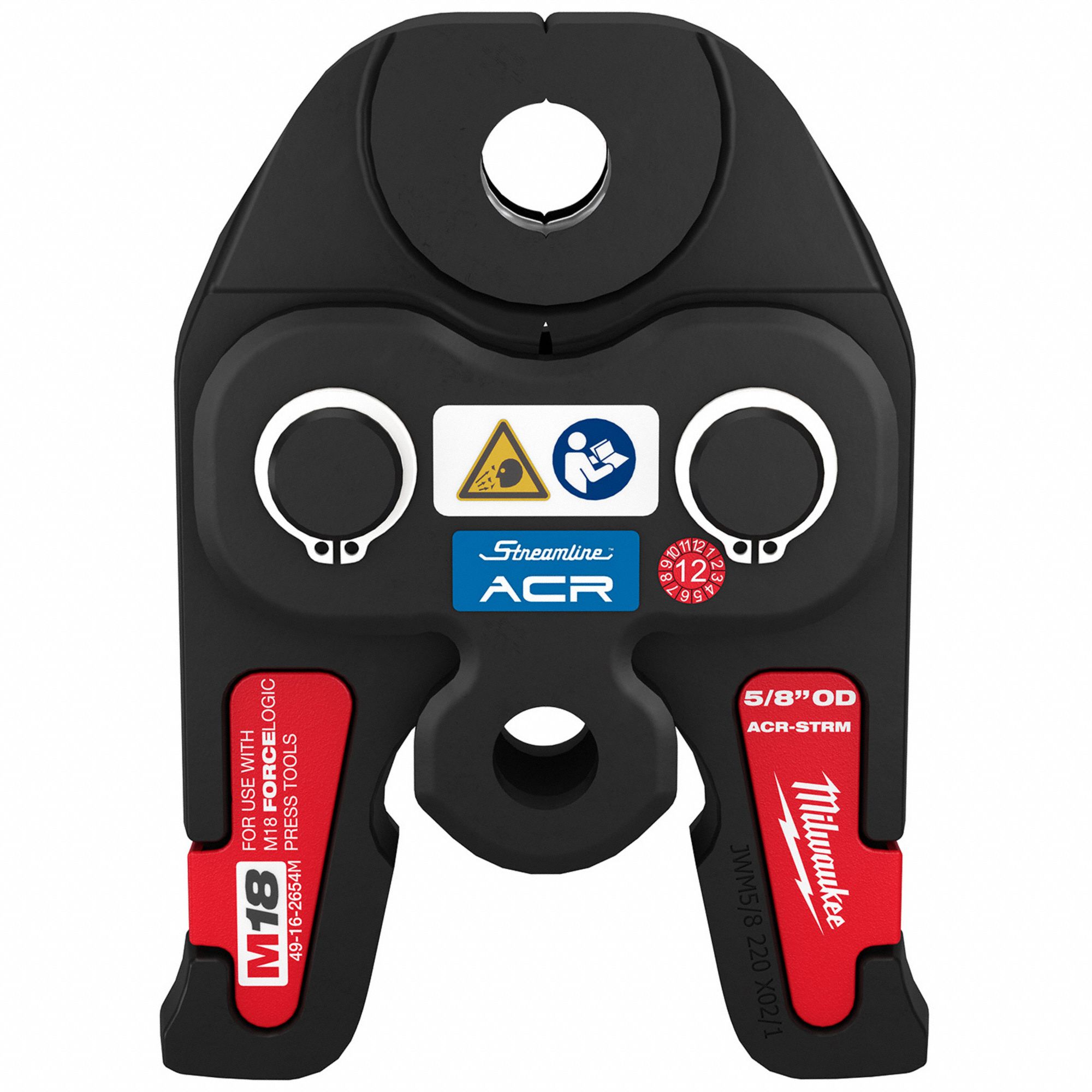 Press Jaw: 5/8 in Pipe, Copper (HVAC), For Streamline ACR, Extended/Std Tool Types