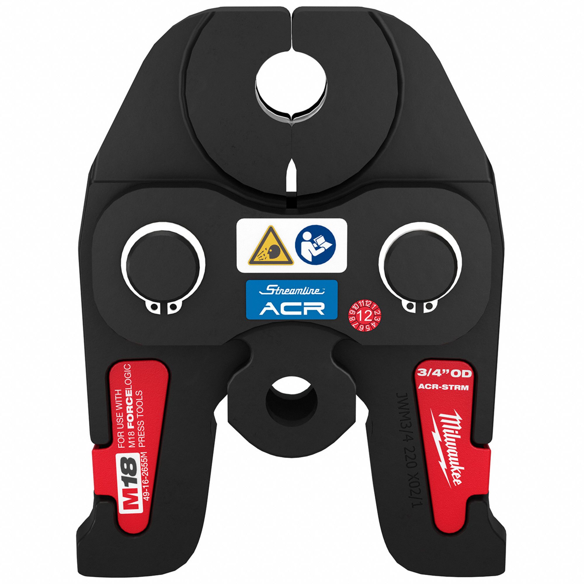 Press Jaw: 3/4 in Pipe, Copper (HVAC), For Streamline ACR, Extended/Std Tool Types