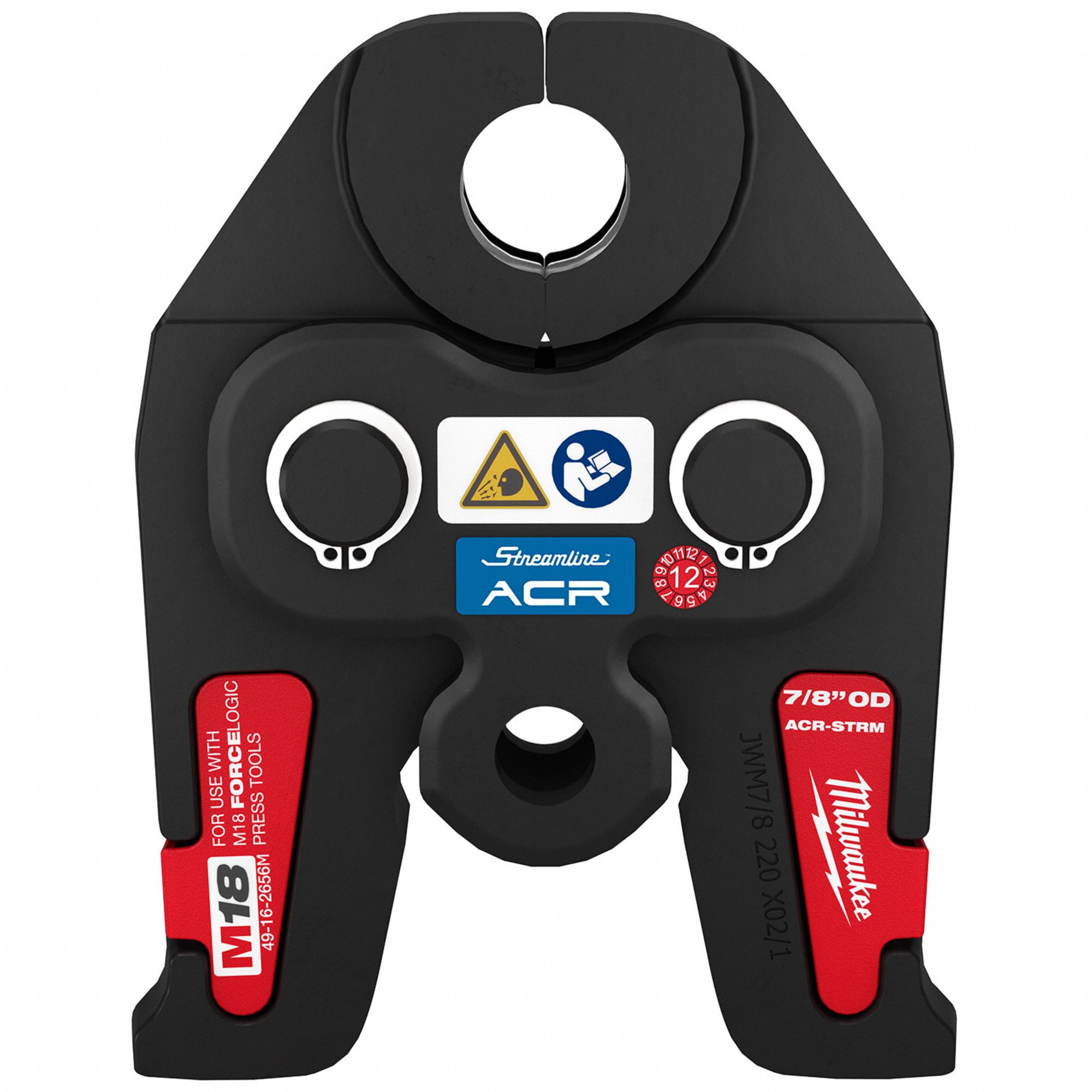 Press Jaw: 7/8 in Pipe, Copper (HVAC), For Streamline ACR, Extended/Std Tool Types