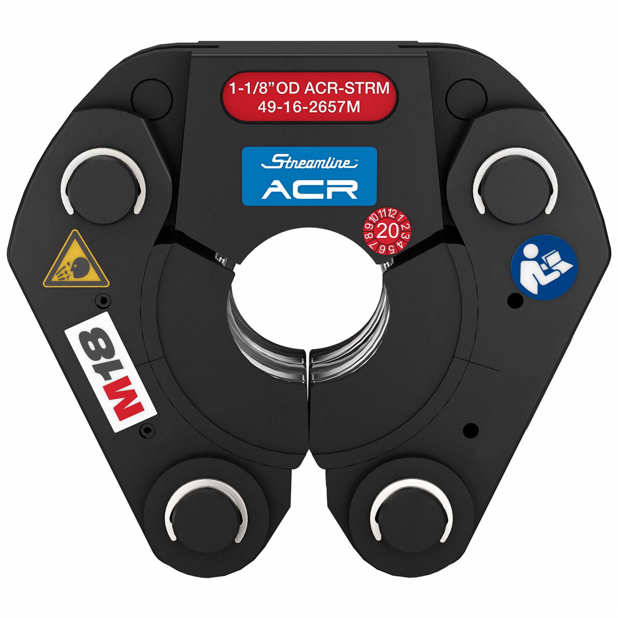 Press Jaw: 1 1/8 in Pipe, Copper (HVAC), For Streamline ACR, Extended/Std Tool Types