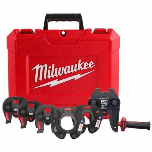 MILWAUKEE, 1/2 in Pipe, Stainless Steel, Press Jaw and Ring Kit ...