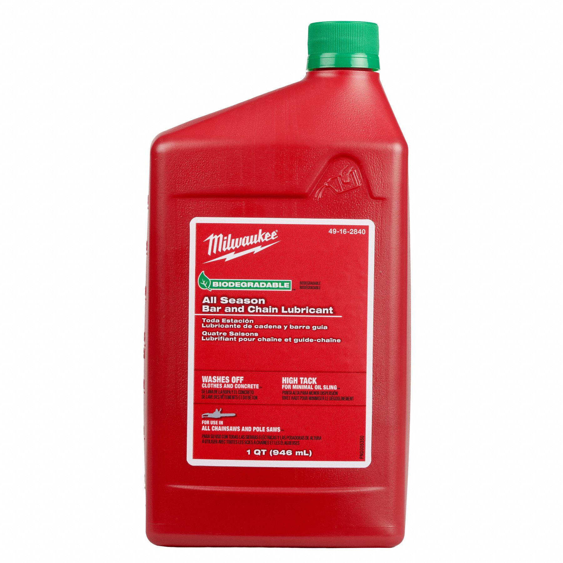 Bar and Chain Oil: Bottle, 1 qt, Bio-based Base