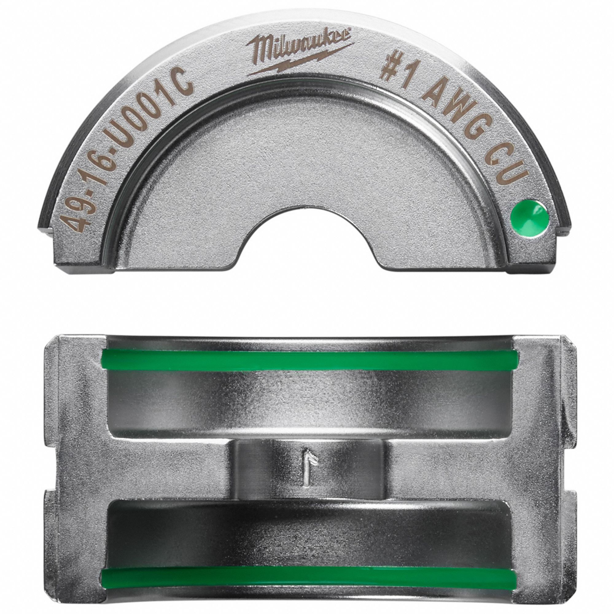 Upper and Lower Crimping Die: 1 AWG, U Style Dies, For Use With 2679-20/49-16-U000