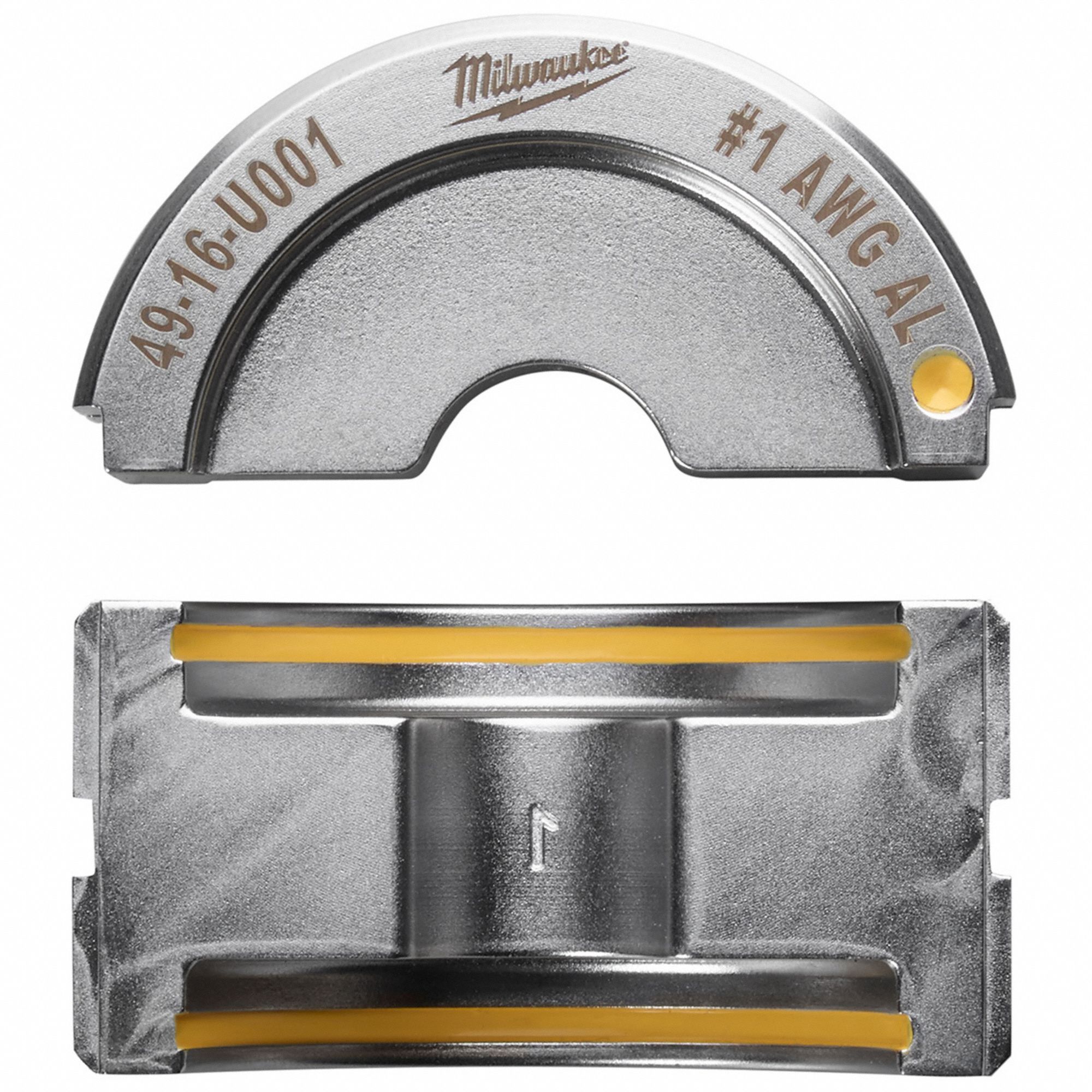 Upper and Lower Crimping Die: 1 AWG, U Style Dies, For Use With 2679-20/49-16-U000