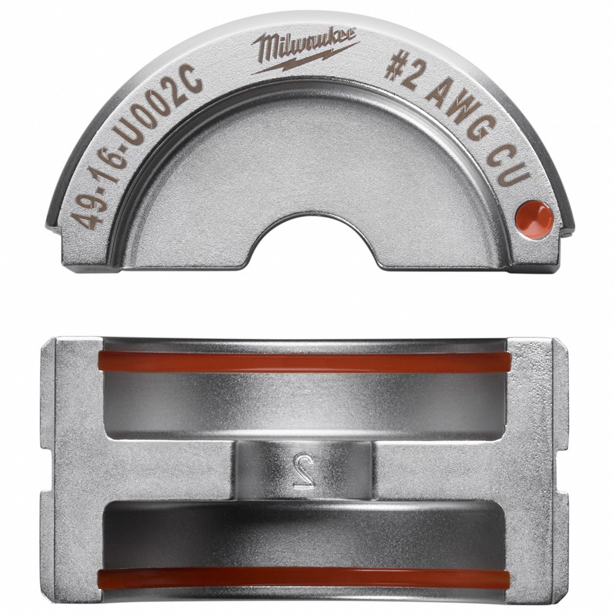 Upper and Lower Crimping Die: 2 AWG, U Style Dies, For Use With 2679-20/49-16-U000