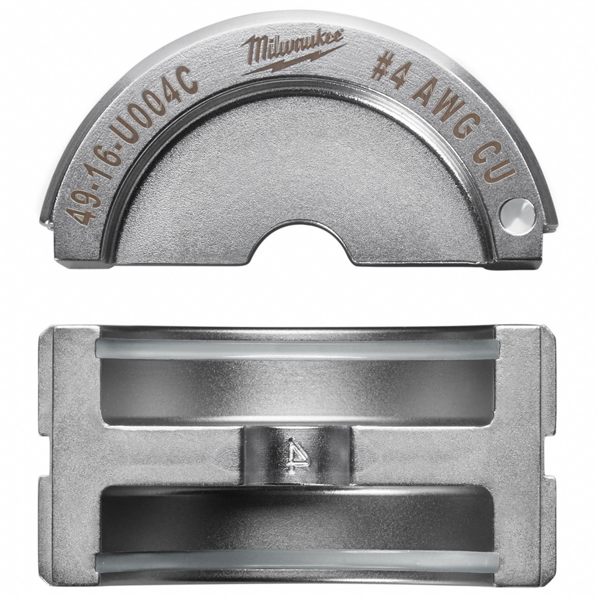 Upper and Lower Crimping Die: 4 AWG, U Style Dies, For Use With 2679-20/49-16-U000