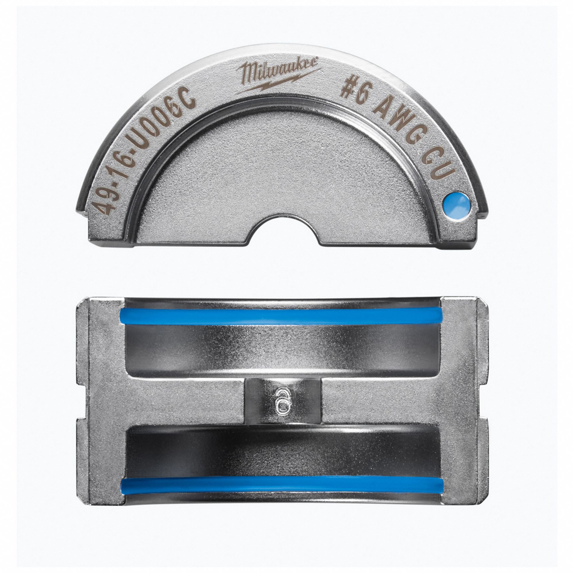 Upper and Lower Crimping Die: 6 AWG, U Style Dies, For Use With 2679-20/49-16-U000