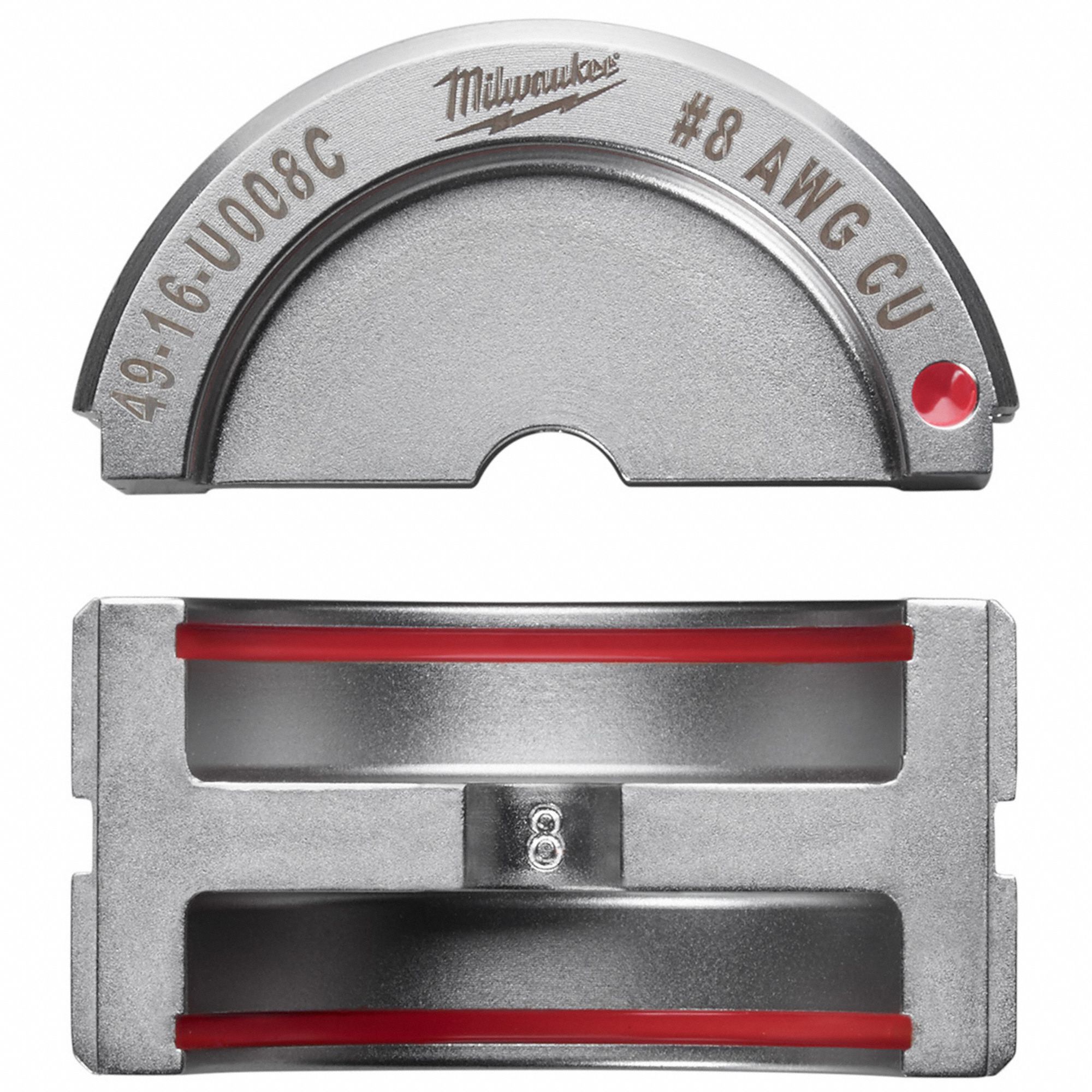 Upper and Lower Crimping Die: 8 AWG, U Style Dies, For Use With 2679-20/49-16-U000