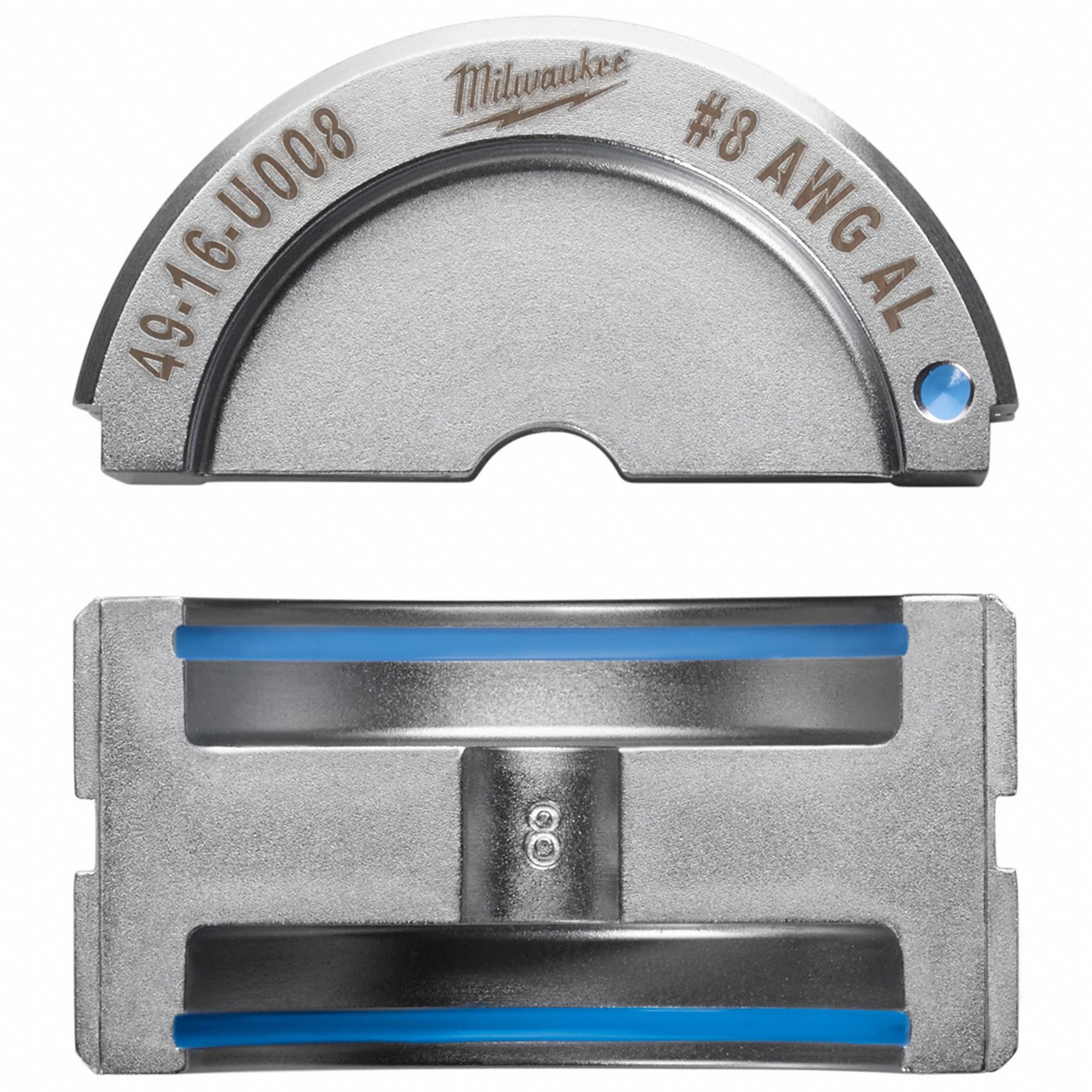 Upper and Lower Crimping Die: 8 AWG, U Style Dies, For Use With 2679-20/49-16-U000