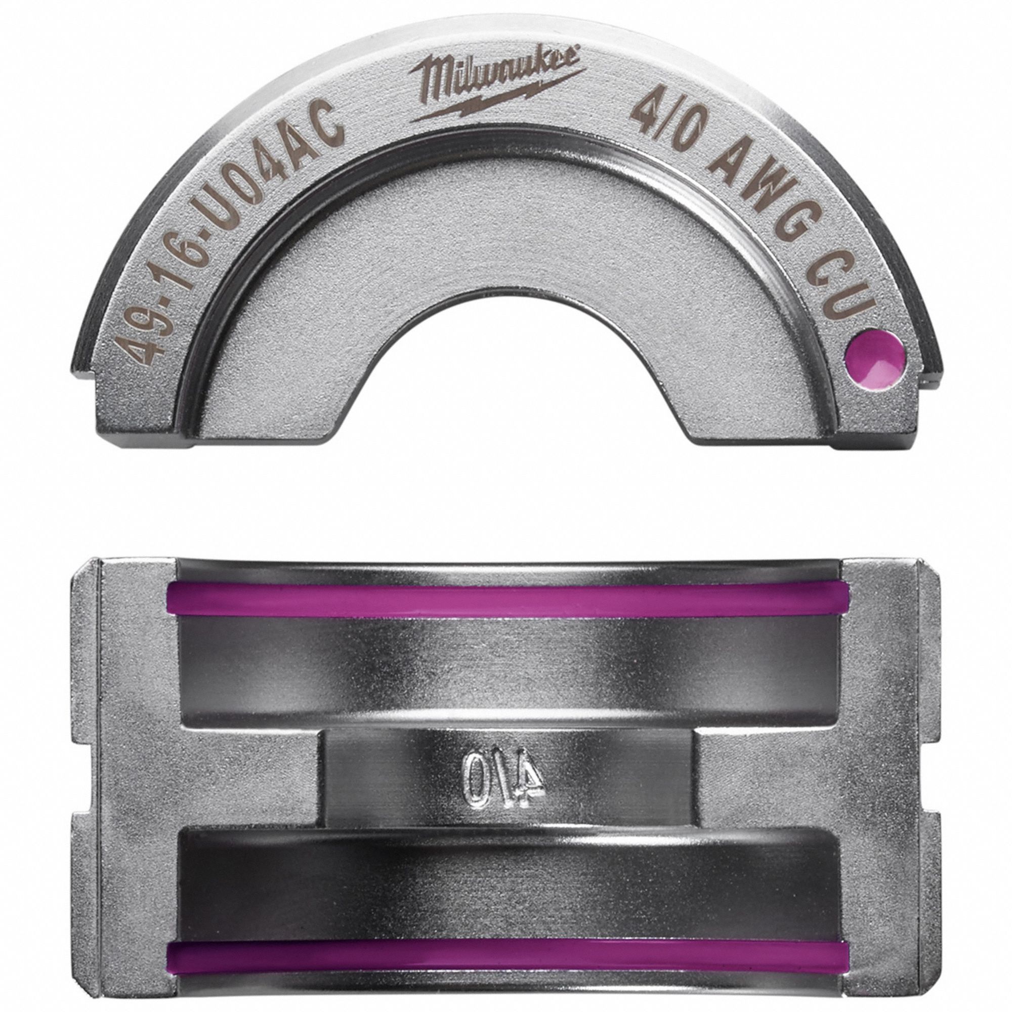 Upper and Lower Crimping Die: 4/0 AWG, U Style Dies, For Use With 2679-20/49-16-U000