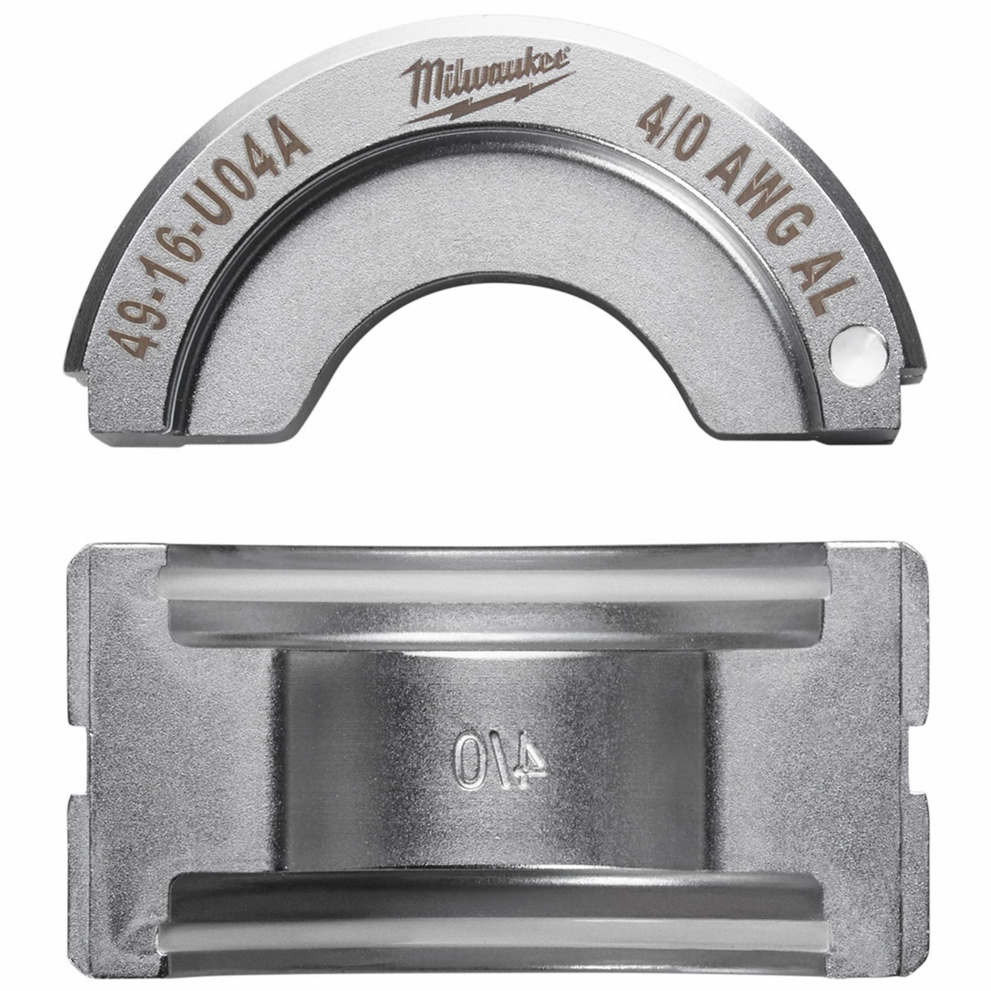 Upper and Lower Crimping Die: 4/0 AWG, U Style Dies, For Use With 2679-20/49-16-U000