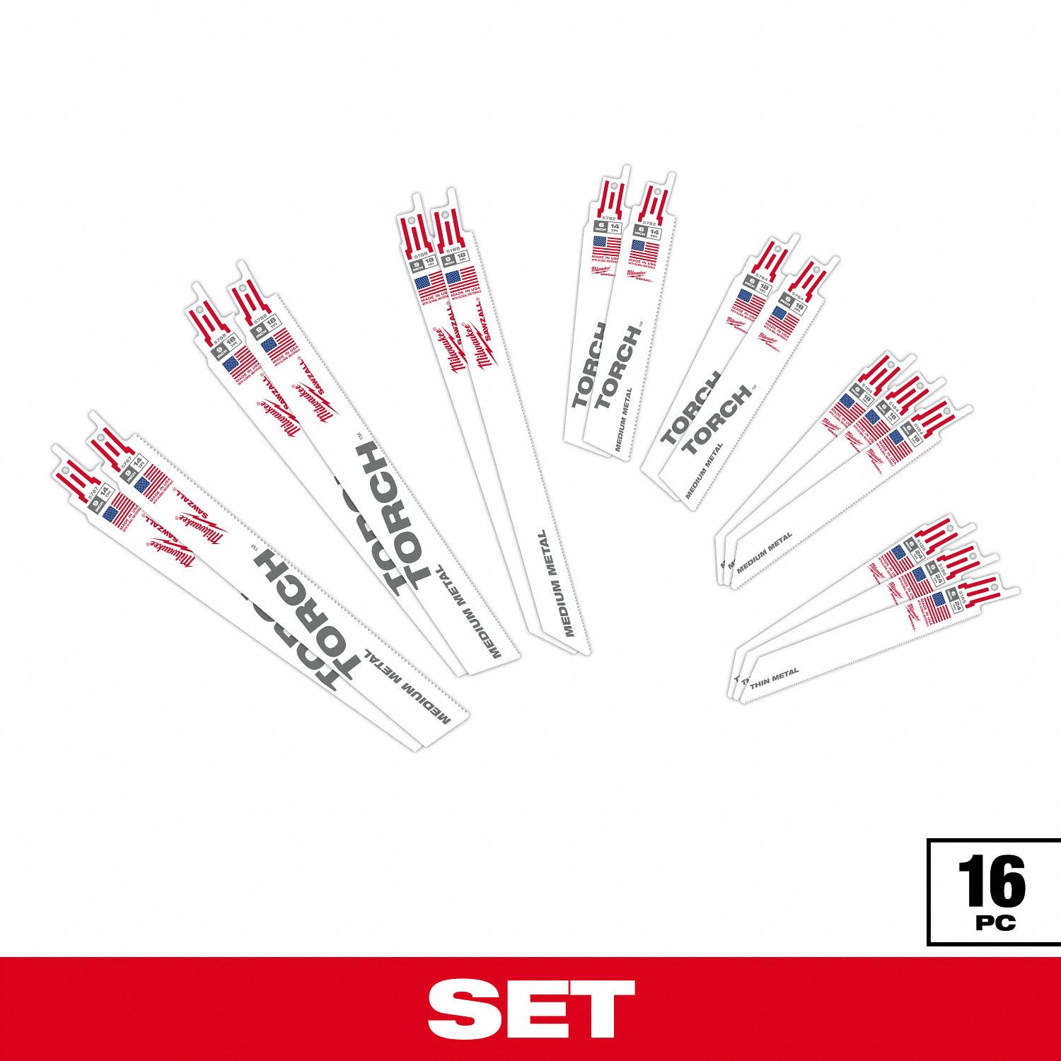 Sawzall Blade Set Bi-Metal PK16
