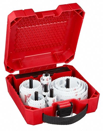 HOLE SAW KIT, 16 PIECES, ¾ IN TO 4¾ IN SAW SIZE RANGE, 1⅝ IN MAX CUTTING DEPTH