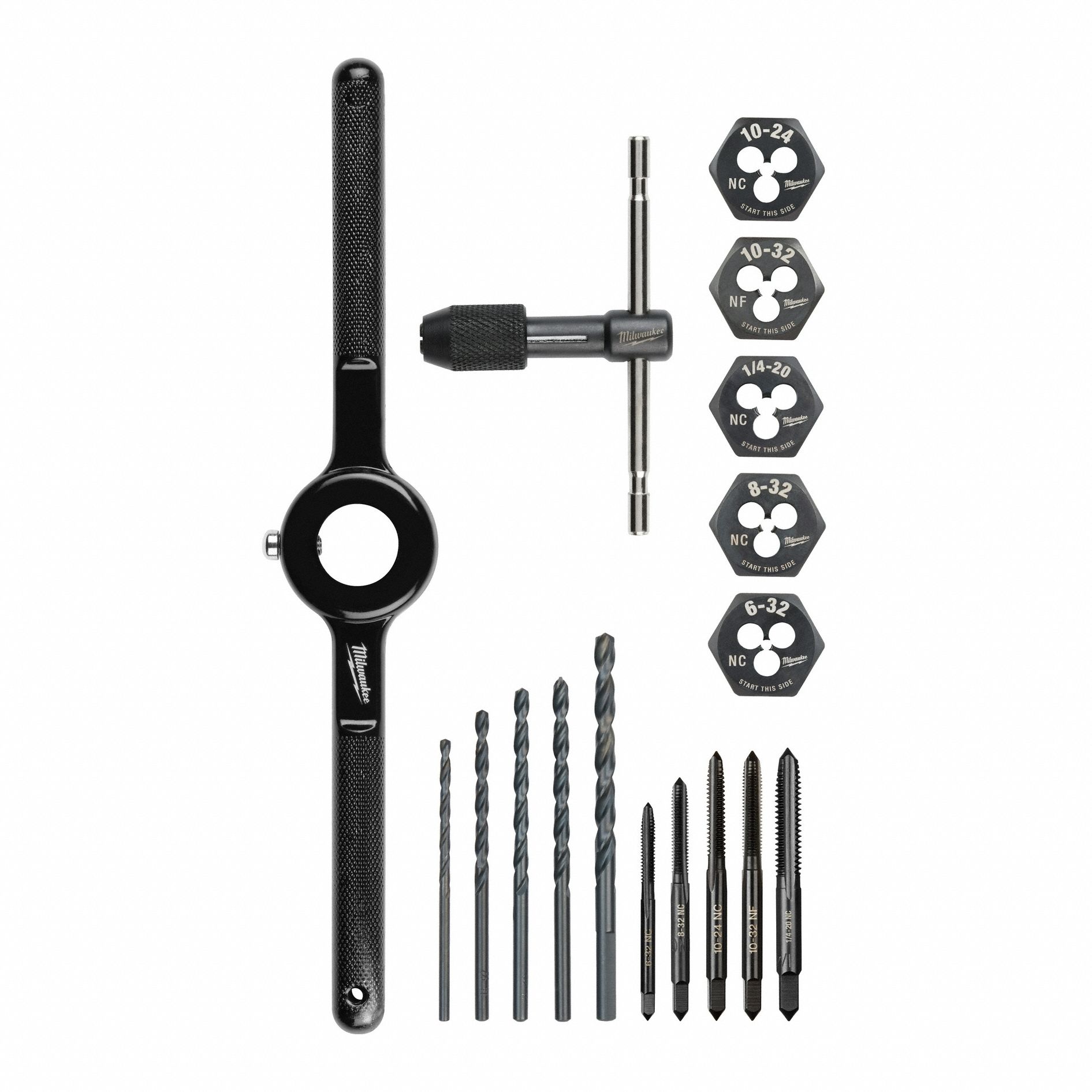 Drill Bit, Tap, and Die Set: 17 Pc, UNC/UNF