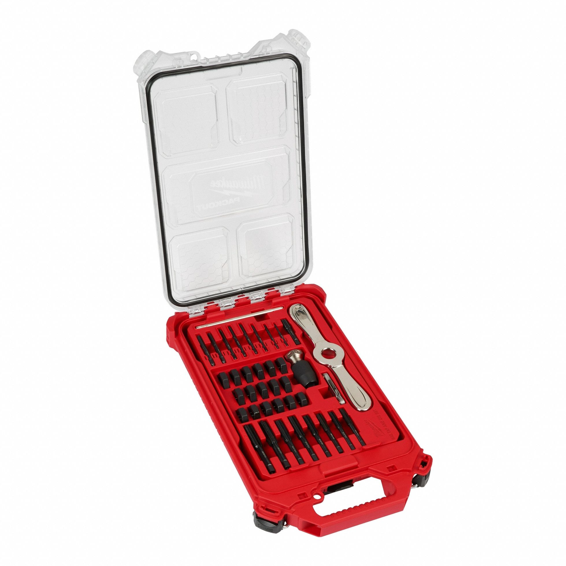 MILWAUKEE, 38 Pieces, 4-40 NC Min. Tap Thread Size, Tap and Die Set ...