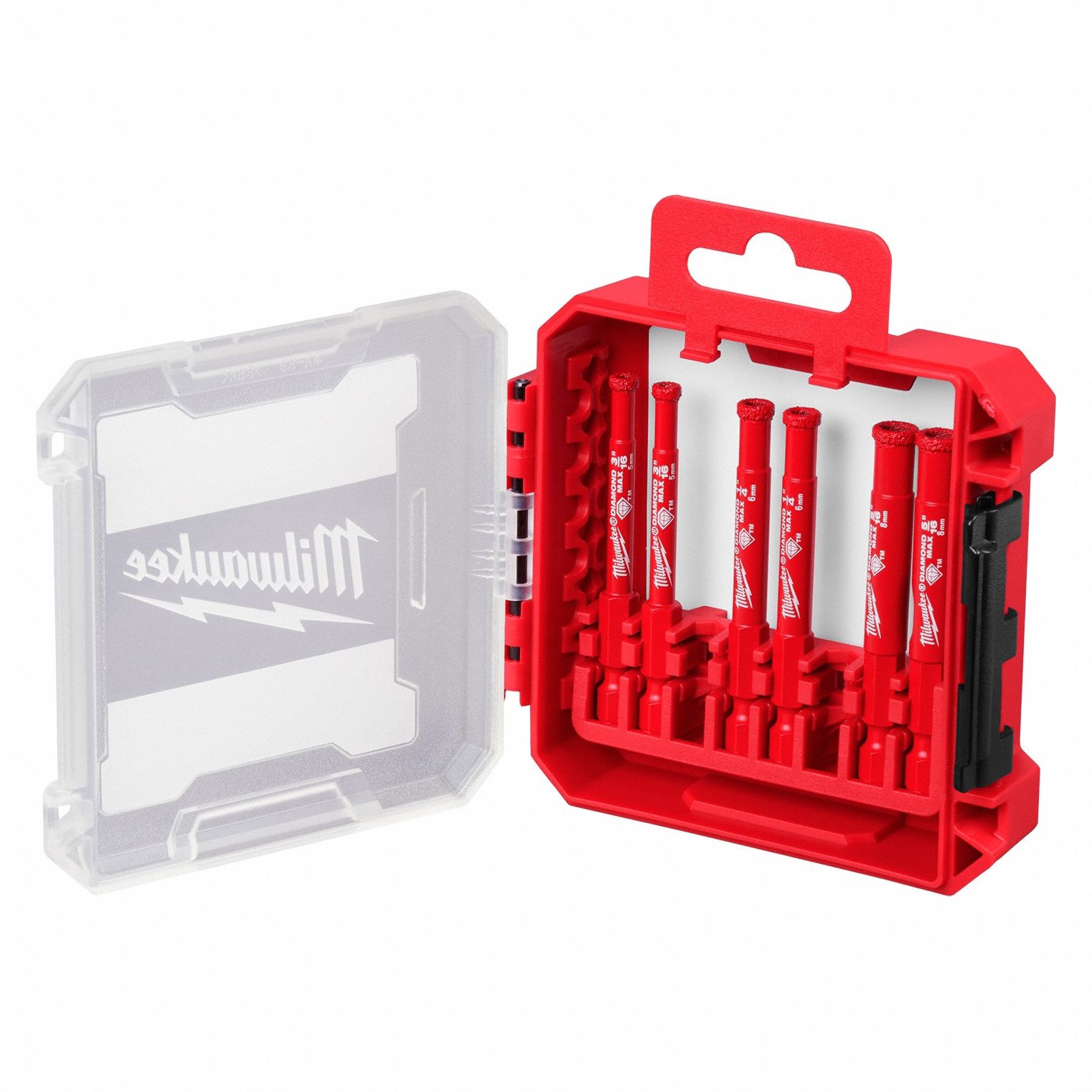 Hole Saw Set: 6 Pieces, 1 1/2 in Max. Cutting Dp, Diamond Grit