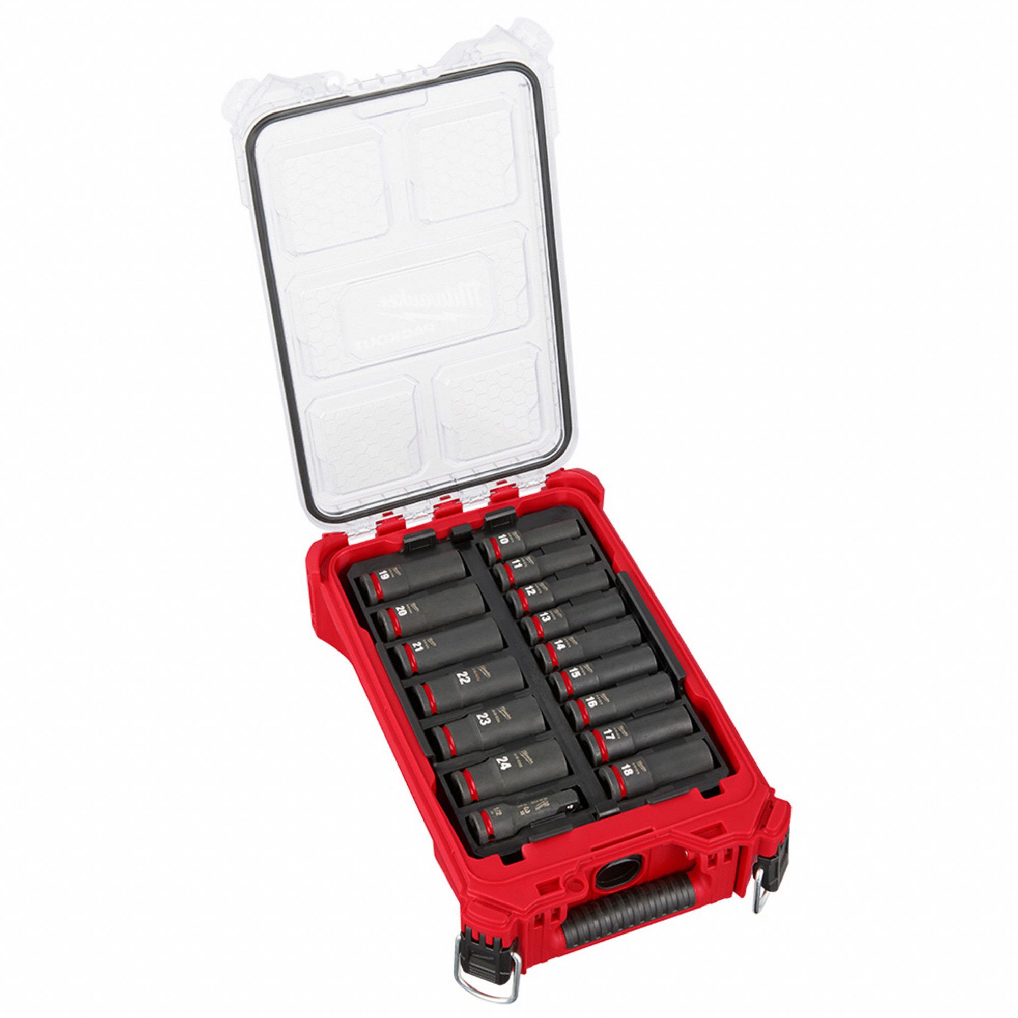 Socket Set: 1/2 in Drive, 16 Piece, 6-Point, Metric/SAE, 10 mm to 24 mm