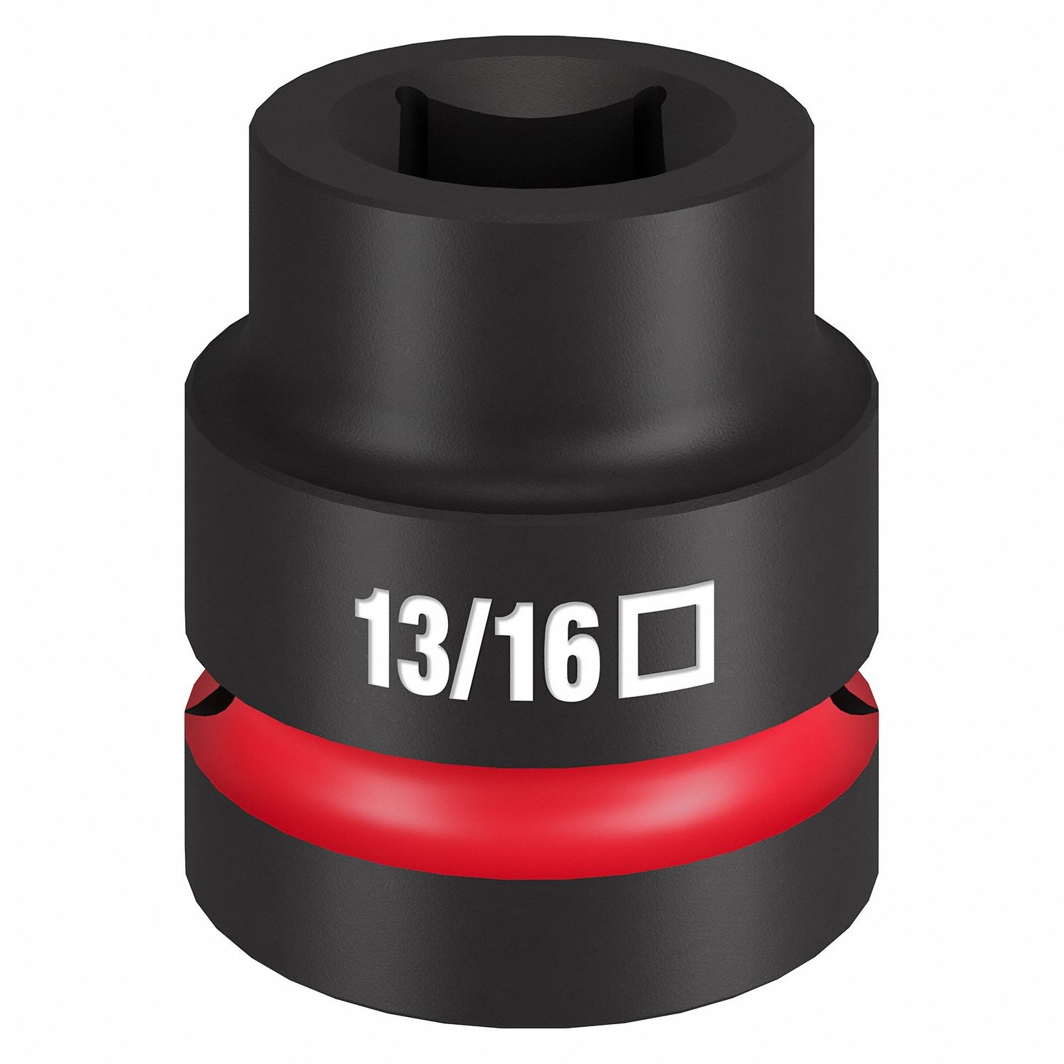 Impact Socket: 1 in Drive Size, SAE, 13/16 in Socket Size, 4-Point, Std, Black Phosphate