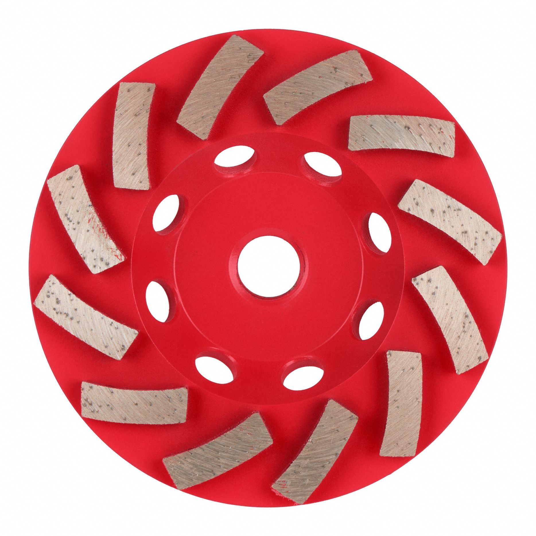 Diamond Segment Cup Grinding Wheel: Turbo, 4" Dia, 5/8"-11 Arbor, 12 Segment, Diamond Max